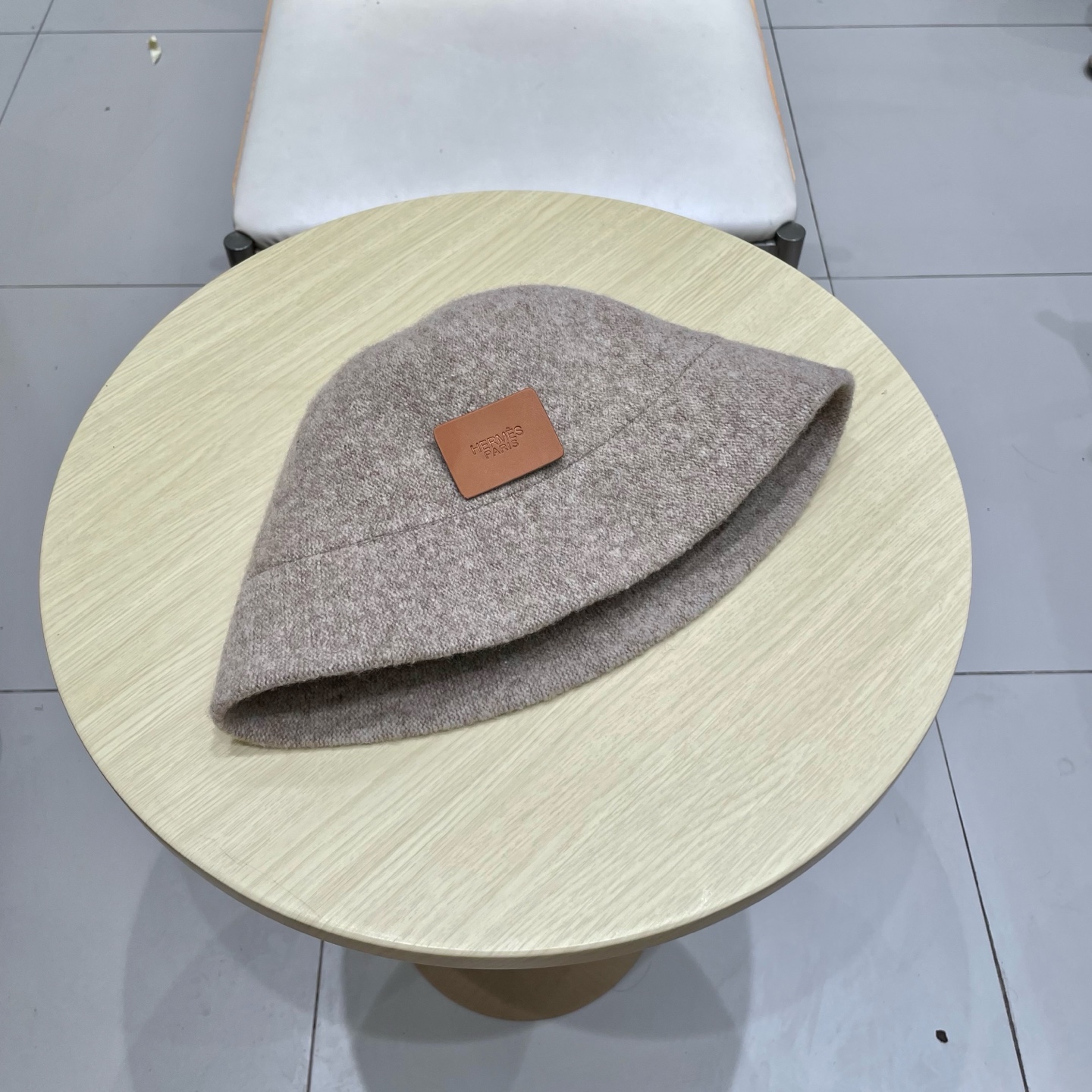  爱马仕 HERMES加厚保暖可折叠渔夫帽子显女秋脸潮小网红水桶纯色针织冬盆帽羊毛