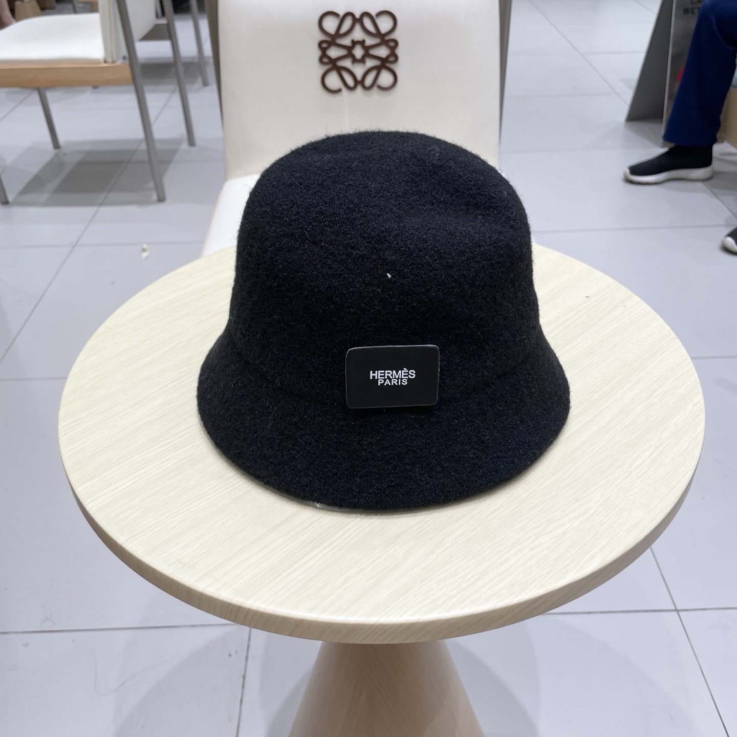  爱马仕 HERMES加厚保暖可折叠渔夫帽子显女秋脸潮小网红水桶纯色针织冬盆帽羊毛