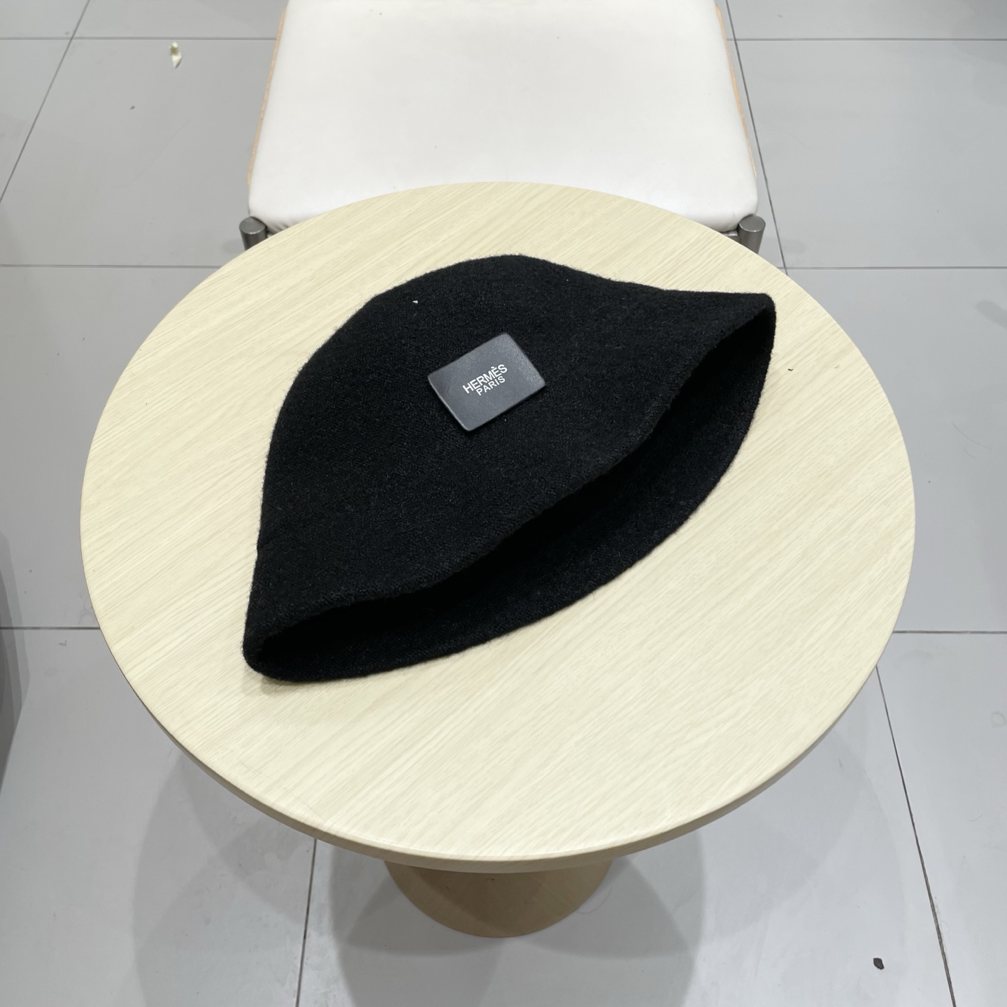  爱马仕 HERMES加厚保暖可折叠渔夫帽子显女秋脸潮小网红水桶纯色针织冬盆帽羊毛