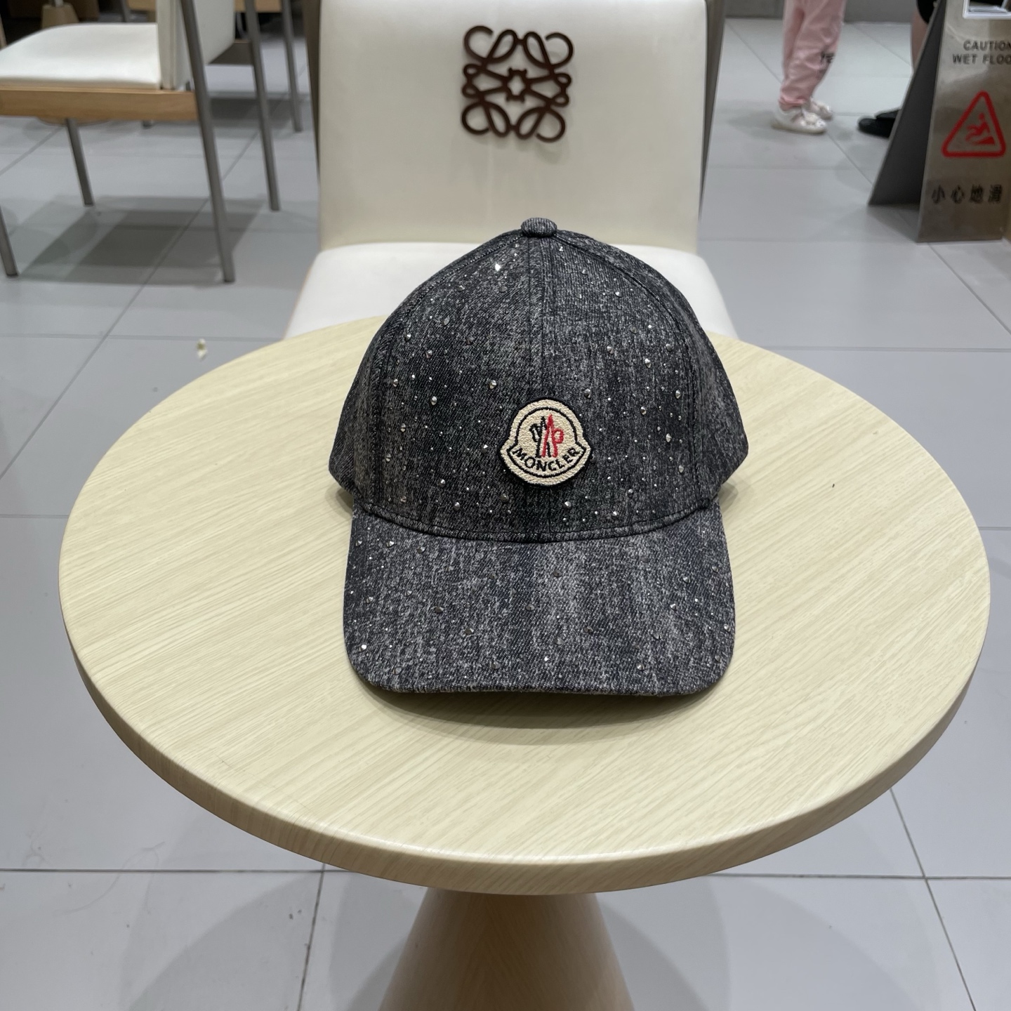  moncler潮牌蒙口经典牛仔棒球帽，男女户外保百搭帽子