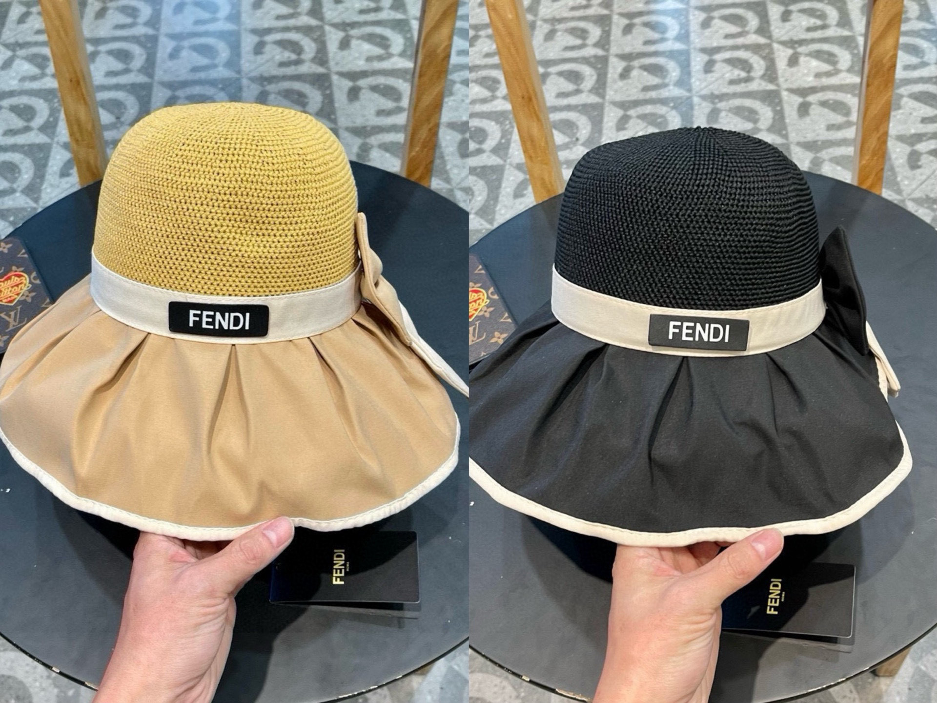 芬迪fendl  新款黑胶遮阳帽女款夏防紫外线遮阳防晒帽高级感