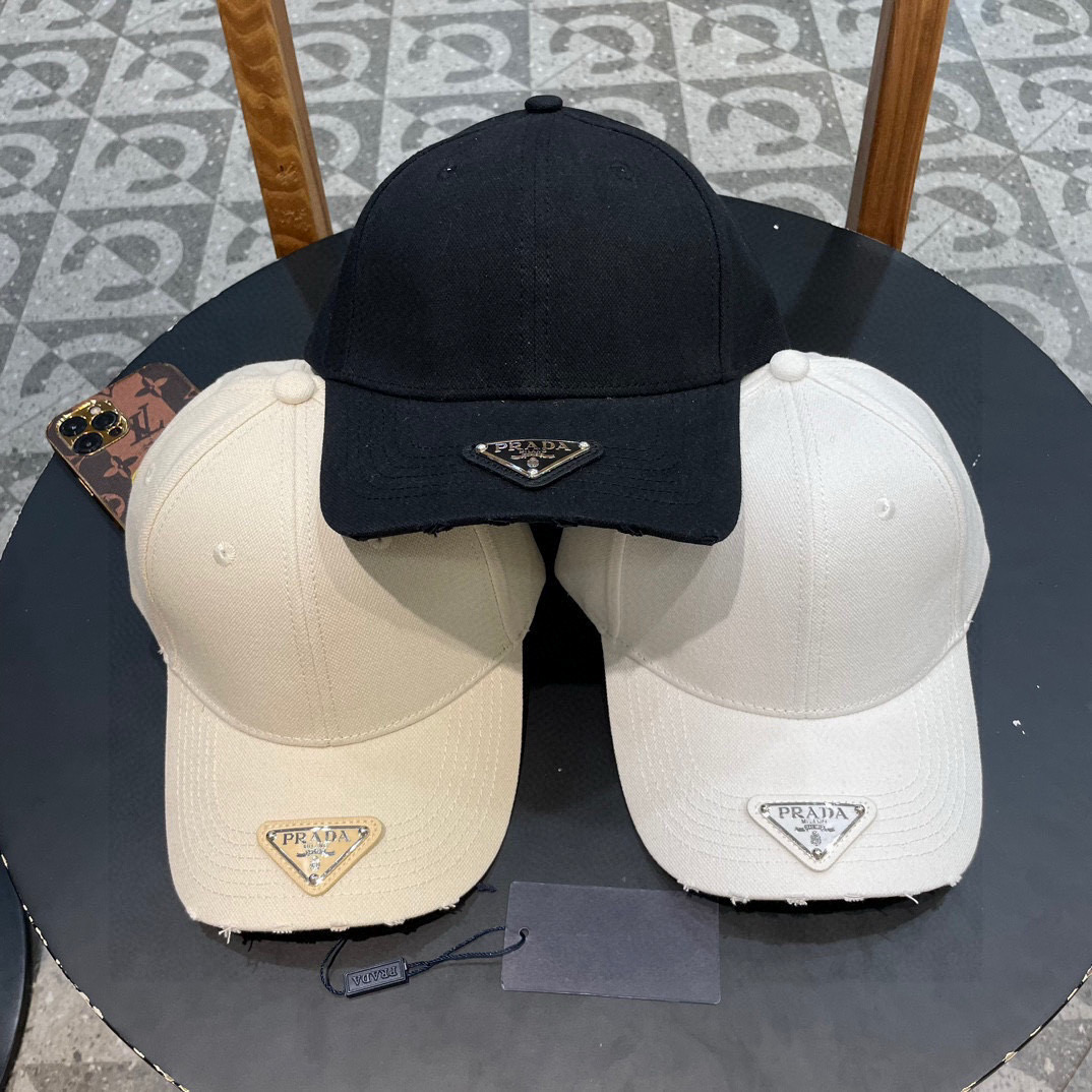  【普拉达】春夏新款大牌刺绣棒球帽，新款出货，大牌款超好搭配，赶紧入手！
