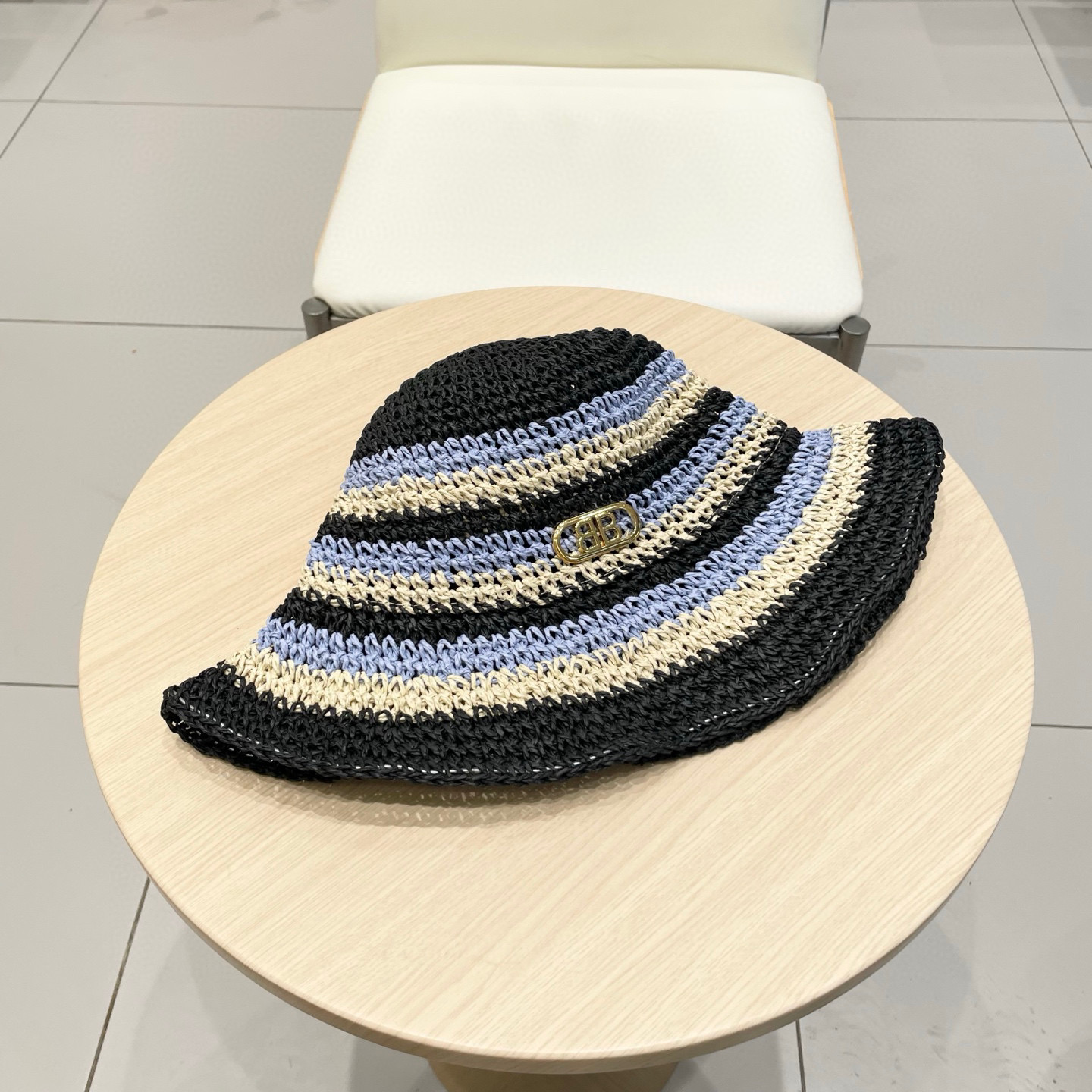  【balenciaga巴黎世家嘻哈韩国草编渔夫帽女潮夏季ins透气显脸小水桶帽遮阳防晒草帽子