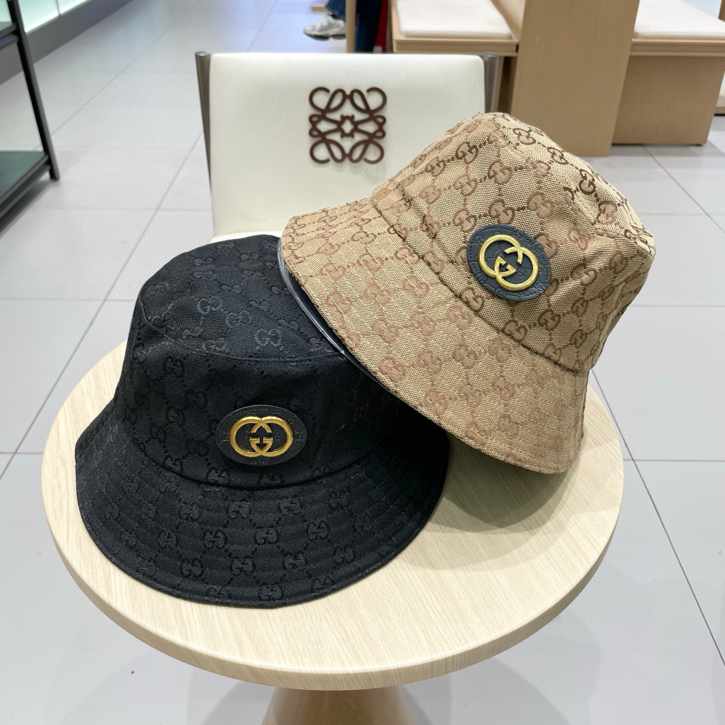  Gucci古奇原单渔夫帽，头围57cm