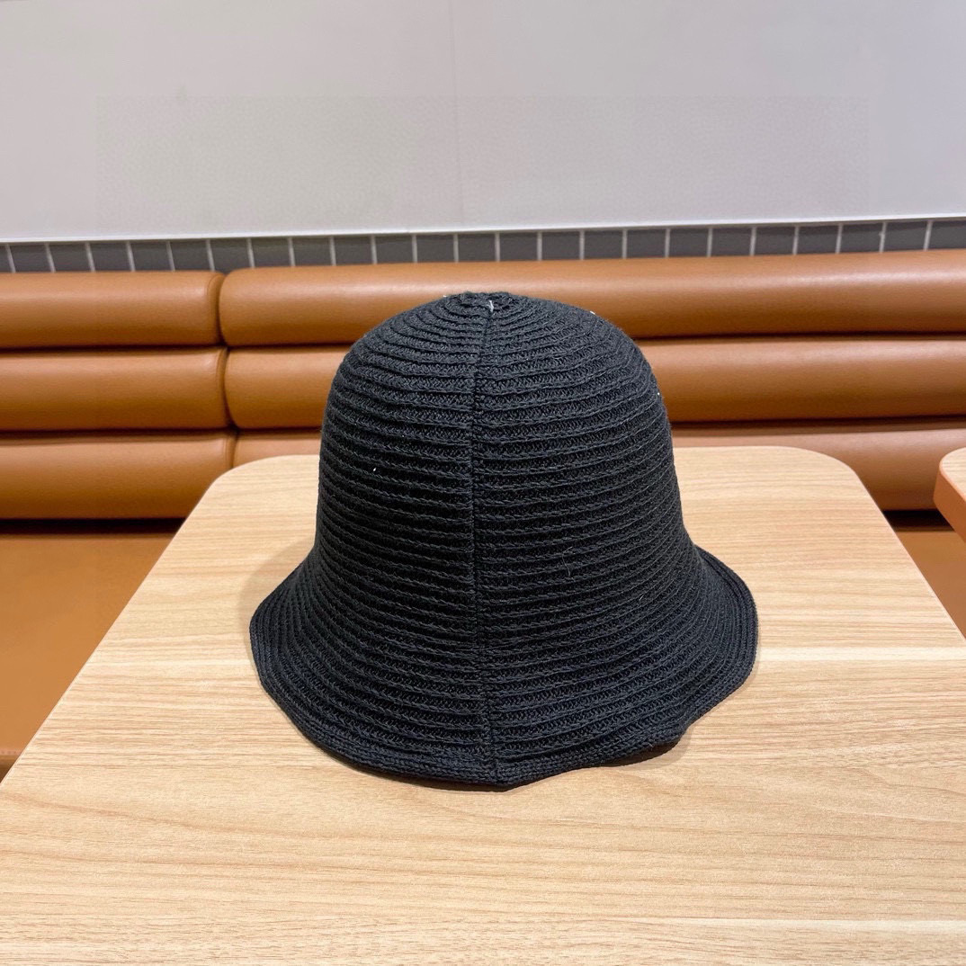  罗意威👒LOEWE针织防晒透气水桶渔夫帽女夏韩版ins显脸小遮脸盆帽适合圆脸
