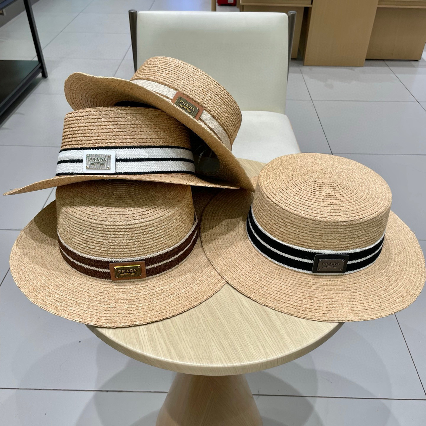  Prada普拉达新款拉菲草帽，头围57cm
