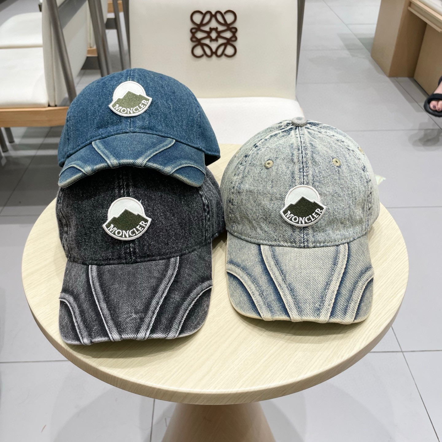  MONCLER棒球帽四季款高品质帽子女水洗牛仔软顶棒球帽韩版休闲简约鸭舌帽显脸小