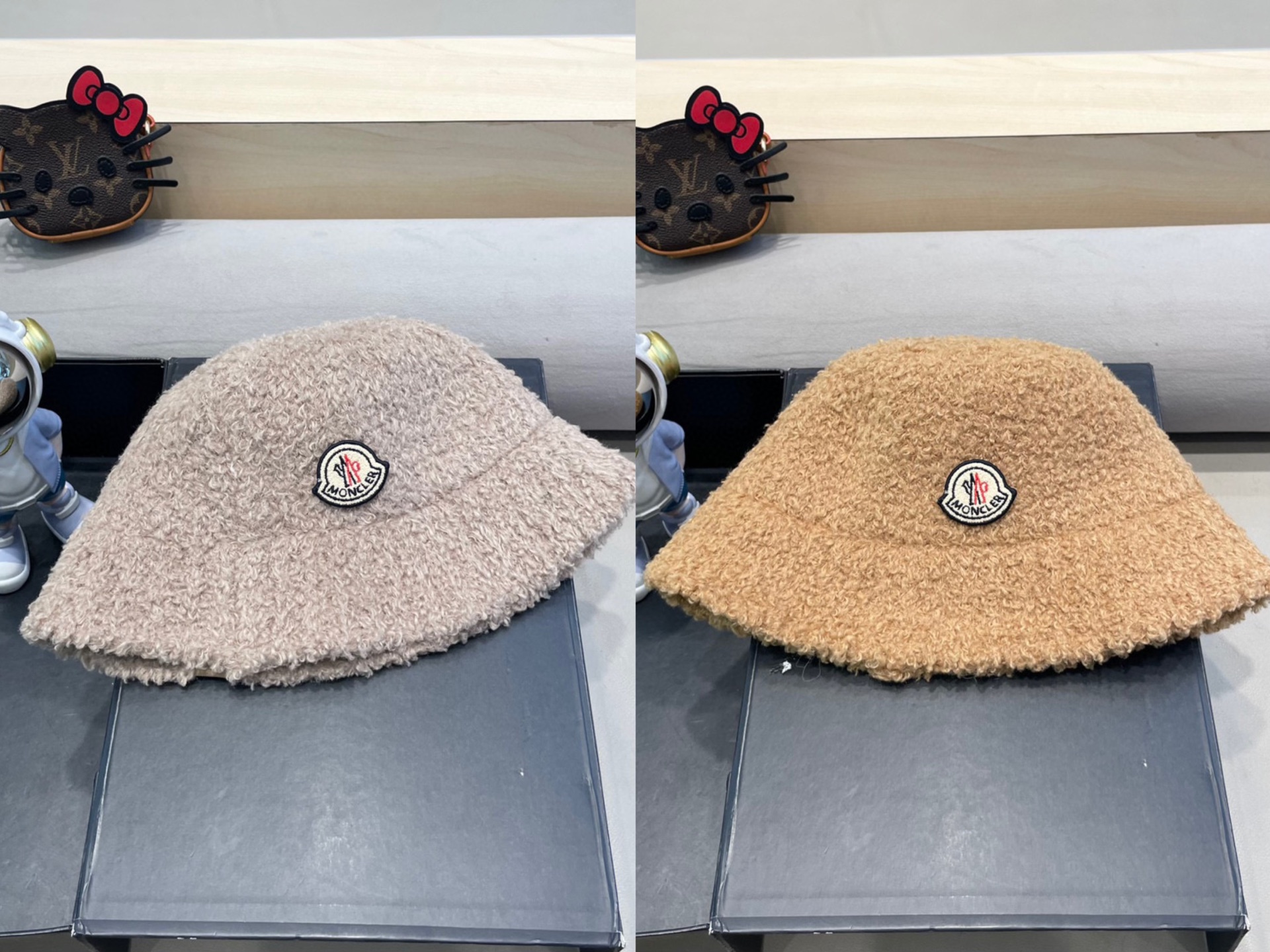  moncler新款韩版ins羊羔绒软糯渔夫帽子女冬季加厚防寒护耳显脸小盆帽潮