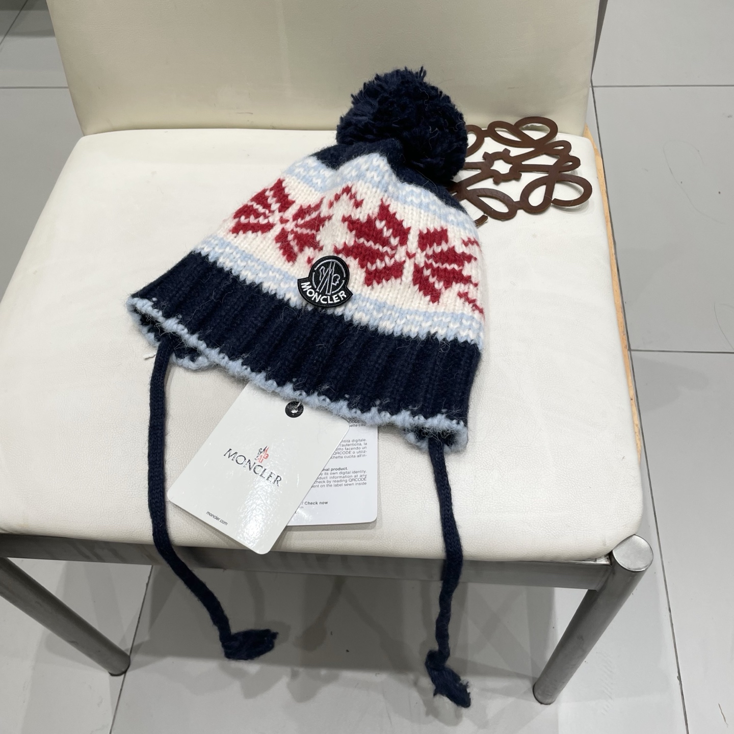 蒙口Moncler盟可睐💥蒙口可爱针织毛线帽子女秋冬季百搭显脸小护耳保暖防寒包头雷锋帽