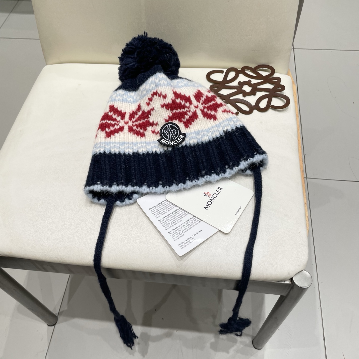 蒙口Moncler盟可睐💥蒙口可爱针织毛线帽子女秋冬季百搭显脸小护耳保暖防寒包头雷锋帽