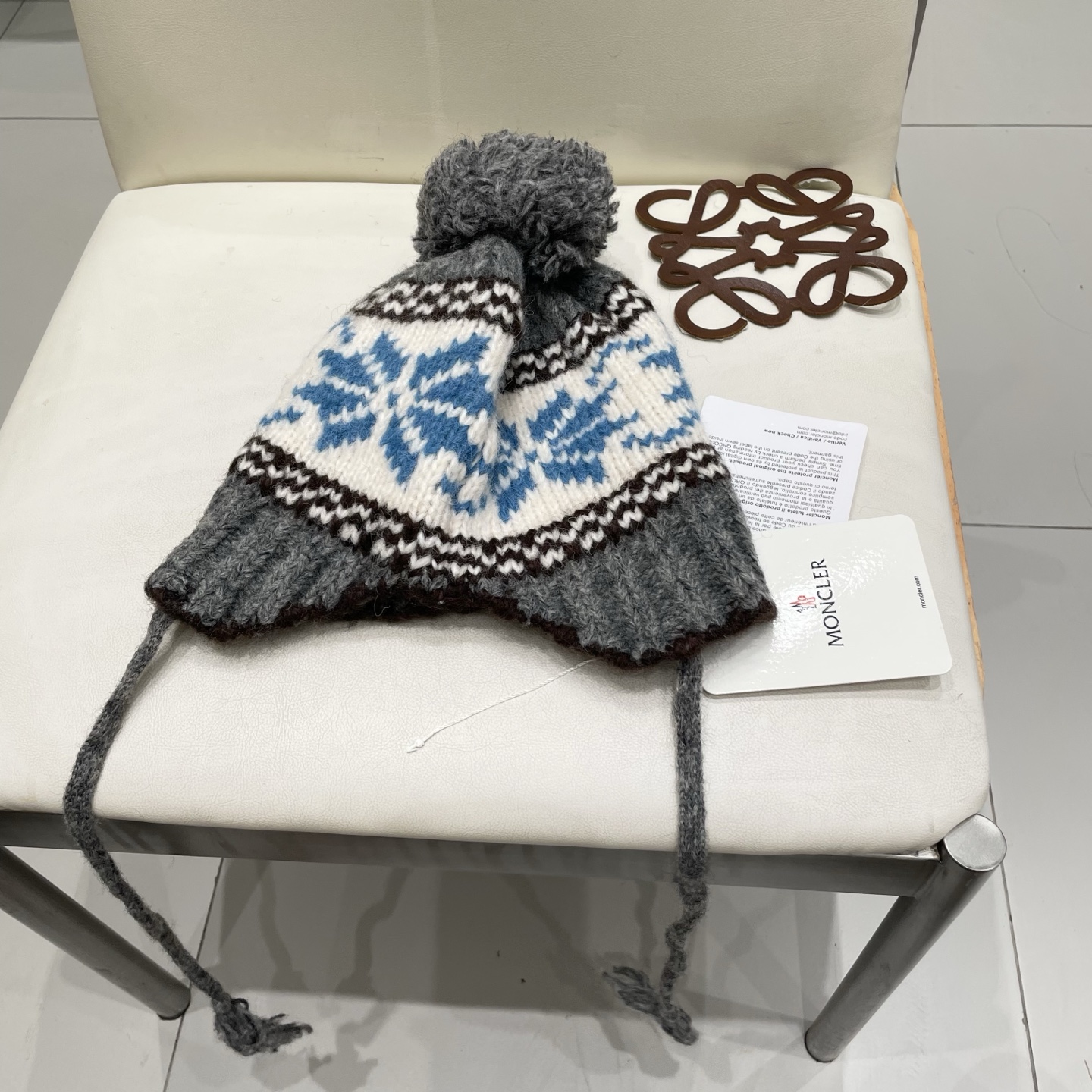 蒙口Moncler盟可睐💥蒙口可爱针织毛线帽子女秋冬季百搭显脸小护耳保暖防寒包头雷锋帽