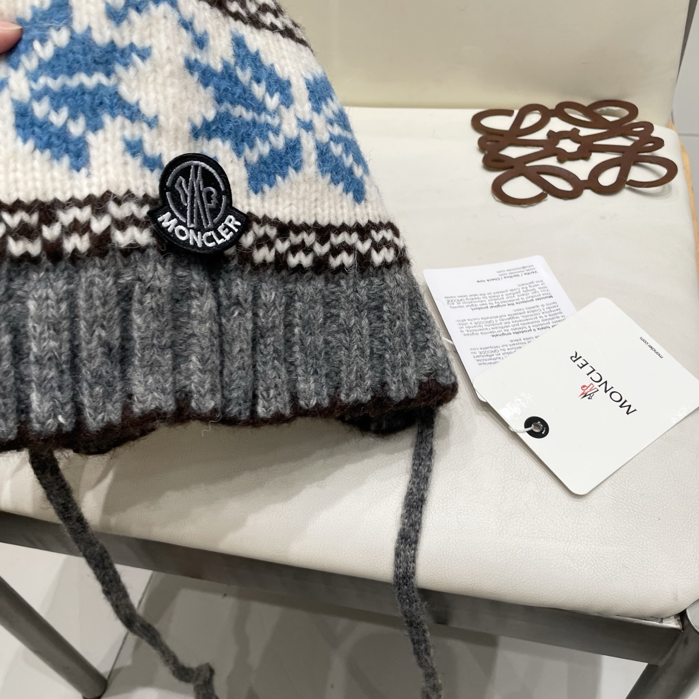 蒙口Moncler盟可睐💥蒙口可爱针织毛线帽子女秋冬季百搭显脸小护耳保暖防寒包头雷锋帽