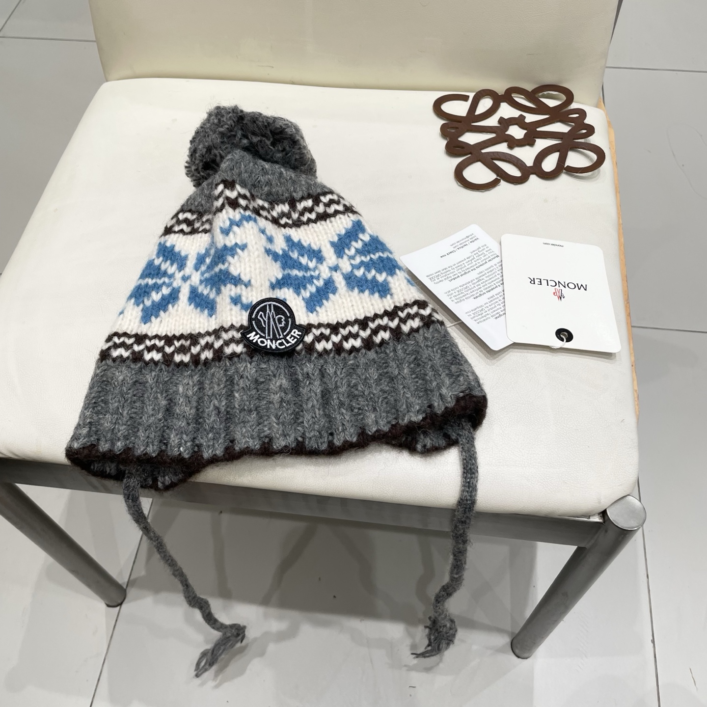 蒙口Moncler盟可睐💥蒙口可爱针织毛线帽子女秋冬季百搭显脸小护耳保暖防寒包头雷锋帽