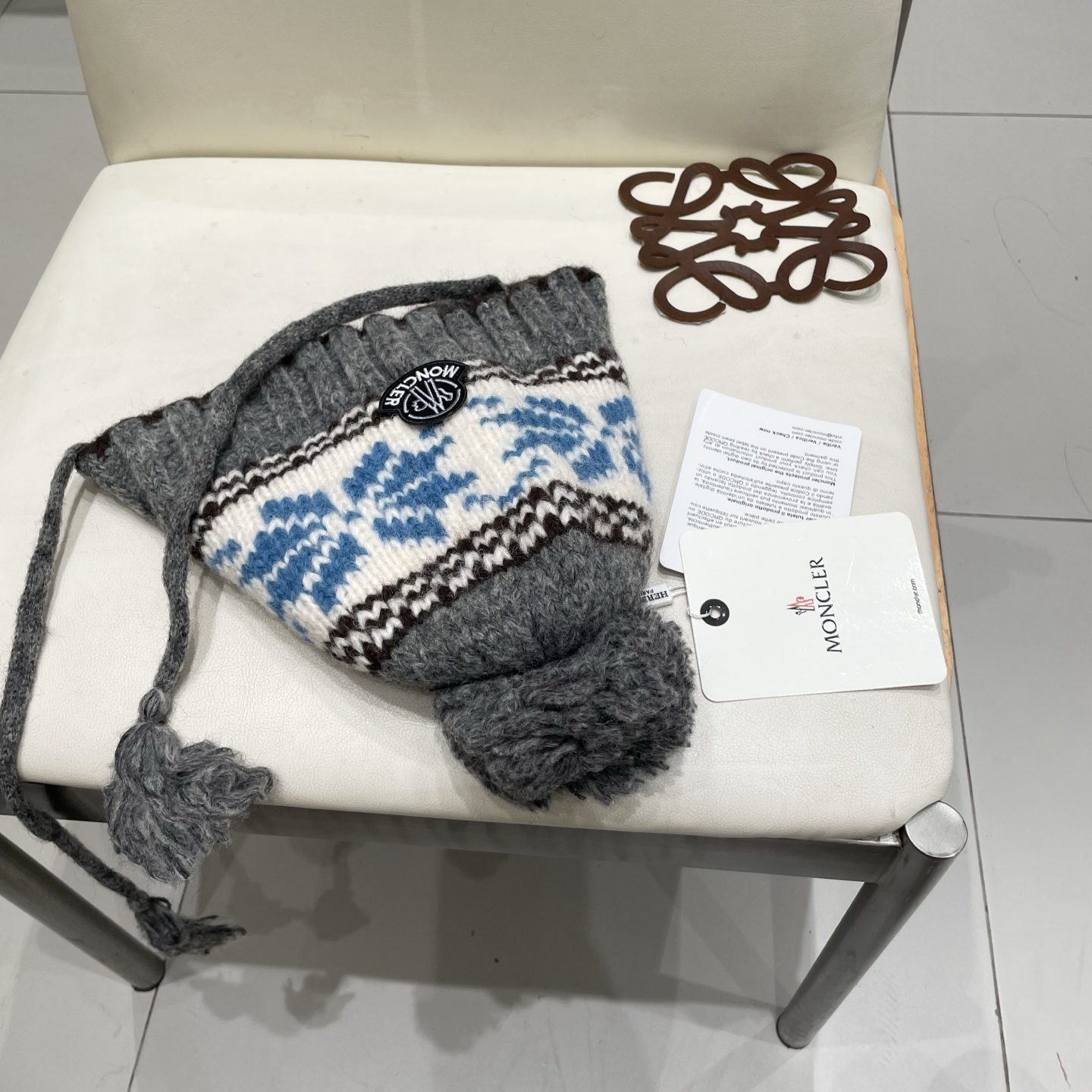 蒙口Moncler盟可睐💥蒙口可爱针织毛线帽子女秋冬季百搭显脸小护耳保暖防寒包头雷锋帽