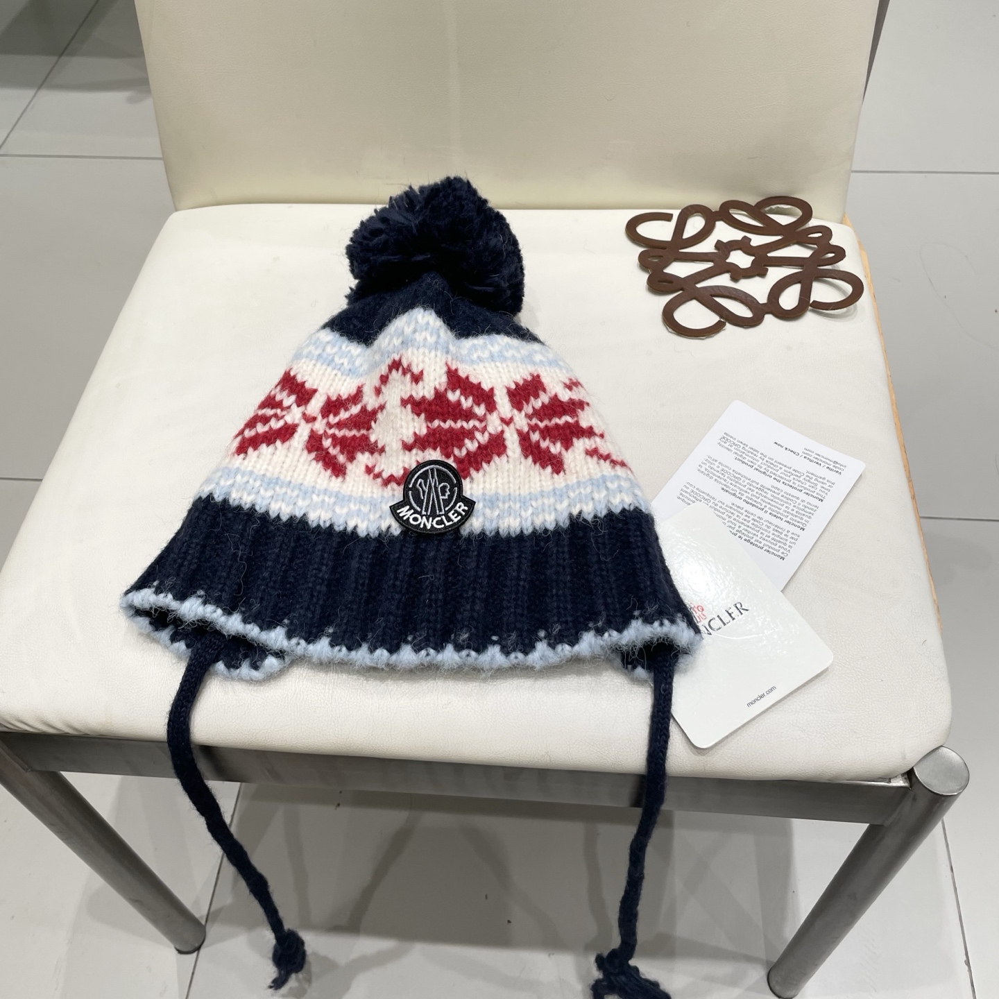 蒙口Moncler盟可睐💥蒙口可爱针织毛线帽子女秋冬季百搭显脸小护耳保暖防寒包头雷锋帽