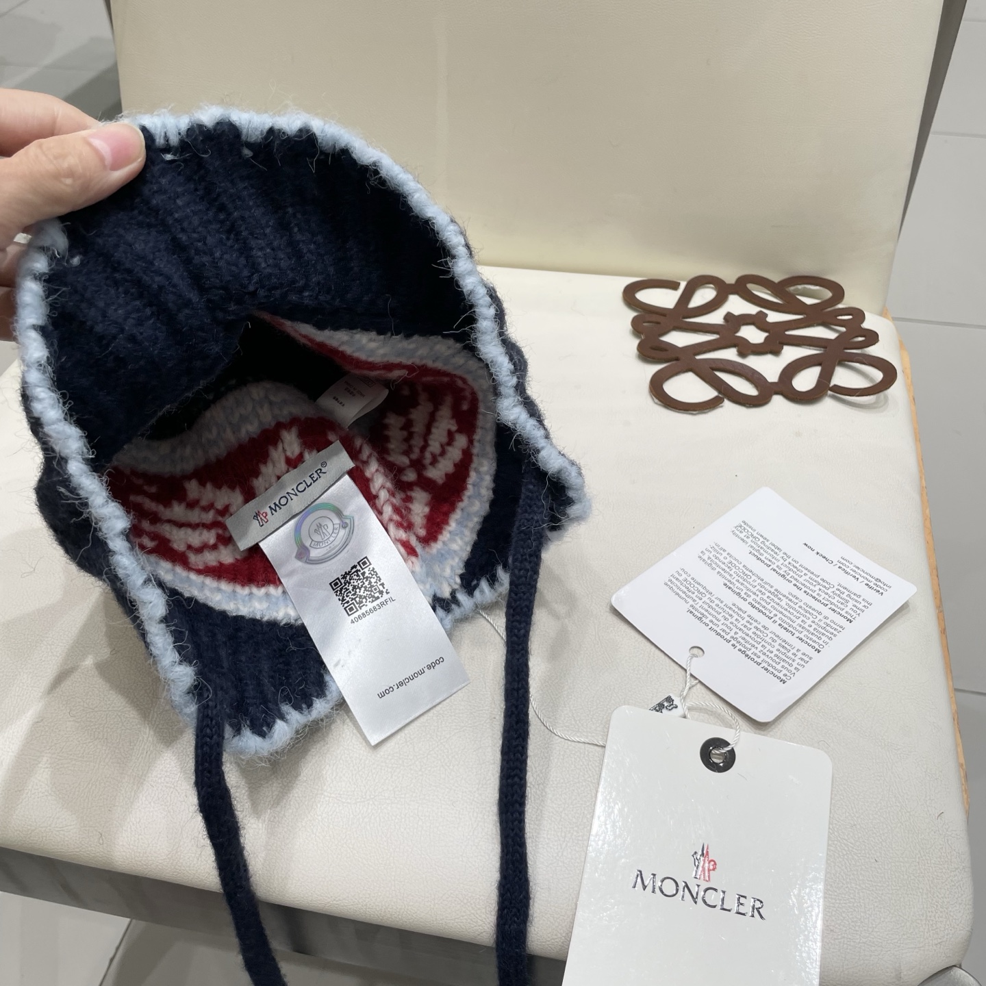 蒙口Moncler盟可睐💥蒙口可爱针织毛线帽子女秋冬季百搭显脸小护耳保暖防寒包头雷锋帽