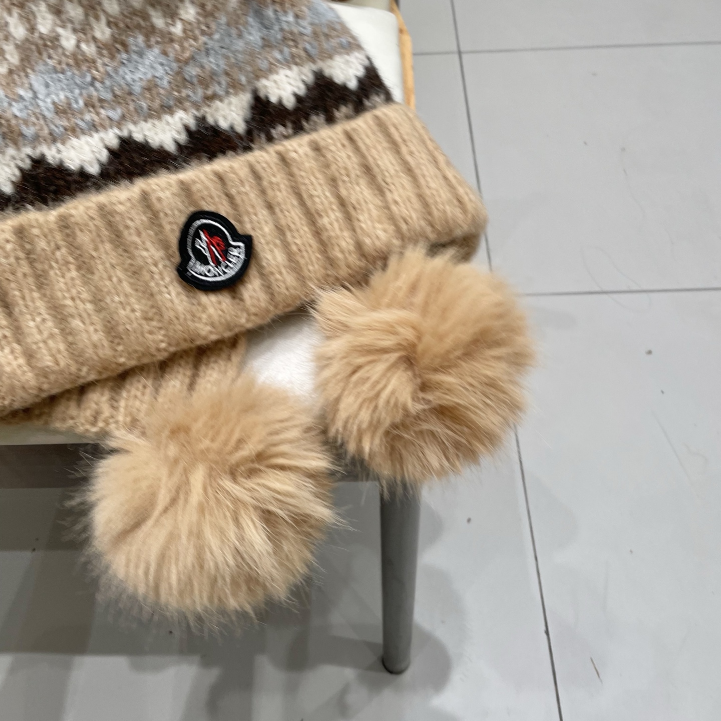  蒙口Moncler盟可睐💥毛线帽子女秋冬季提花针织护耳帽加厚保暖雷锋帽可爱毛球百搭冷帽