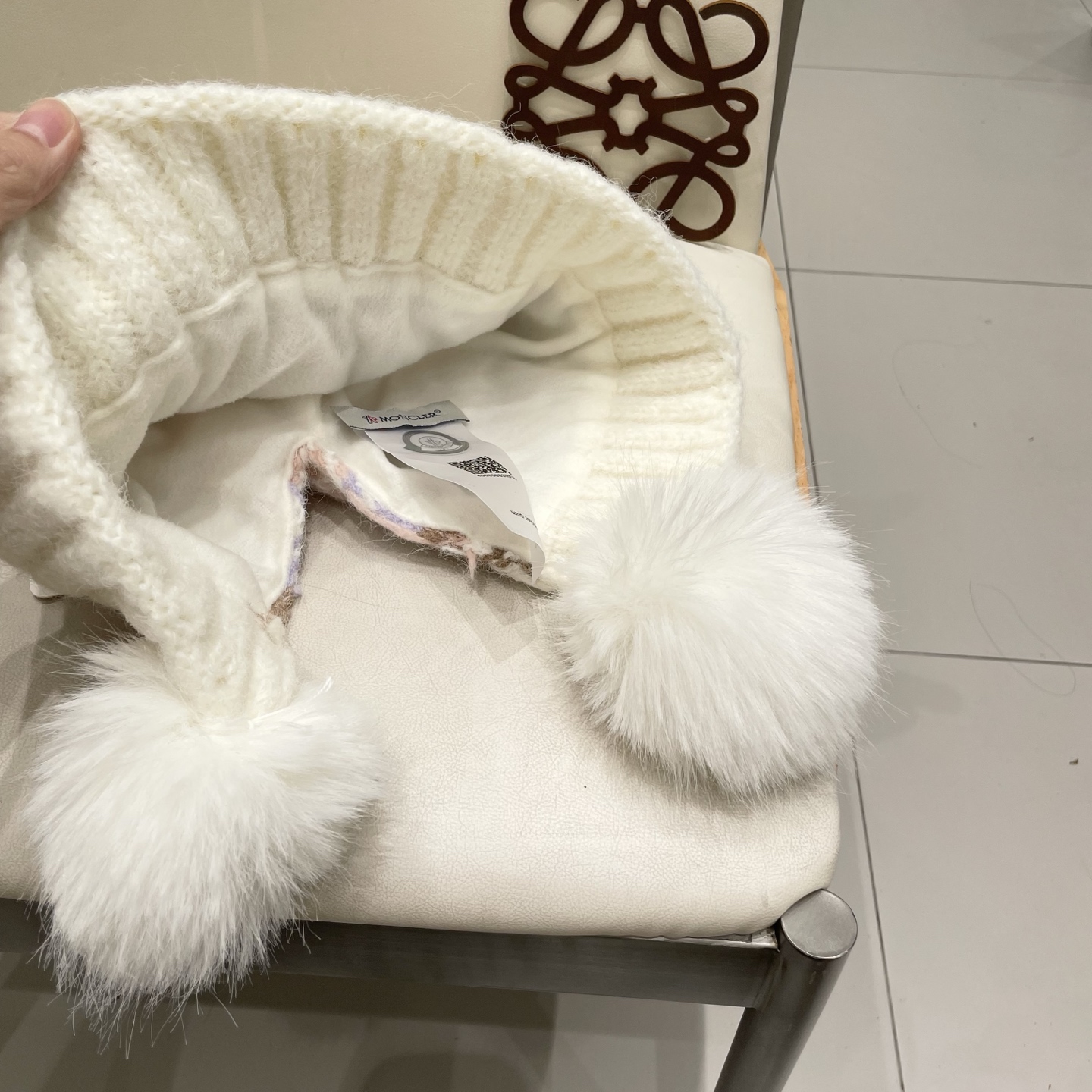  蒙口Moncler盟可睐💥毛线帽子女秋冬季提花针织护耳帽加厚保暖雷锋帽可爱毛球百搭冷帽