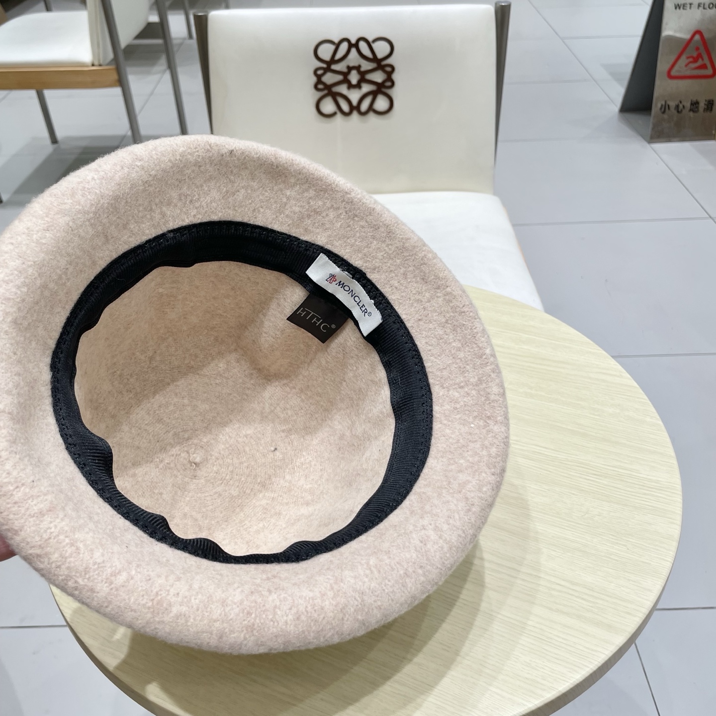 蒙口秋冬新款卷边羊毛渔夫帽优雅气质显脸小加厚简约蝴蝶结保暖潮