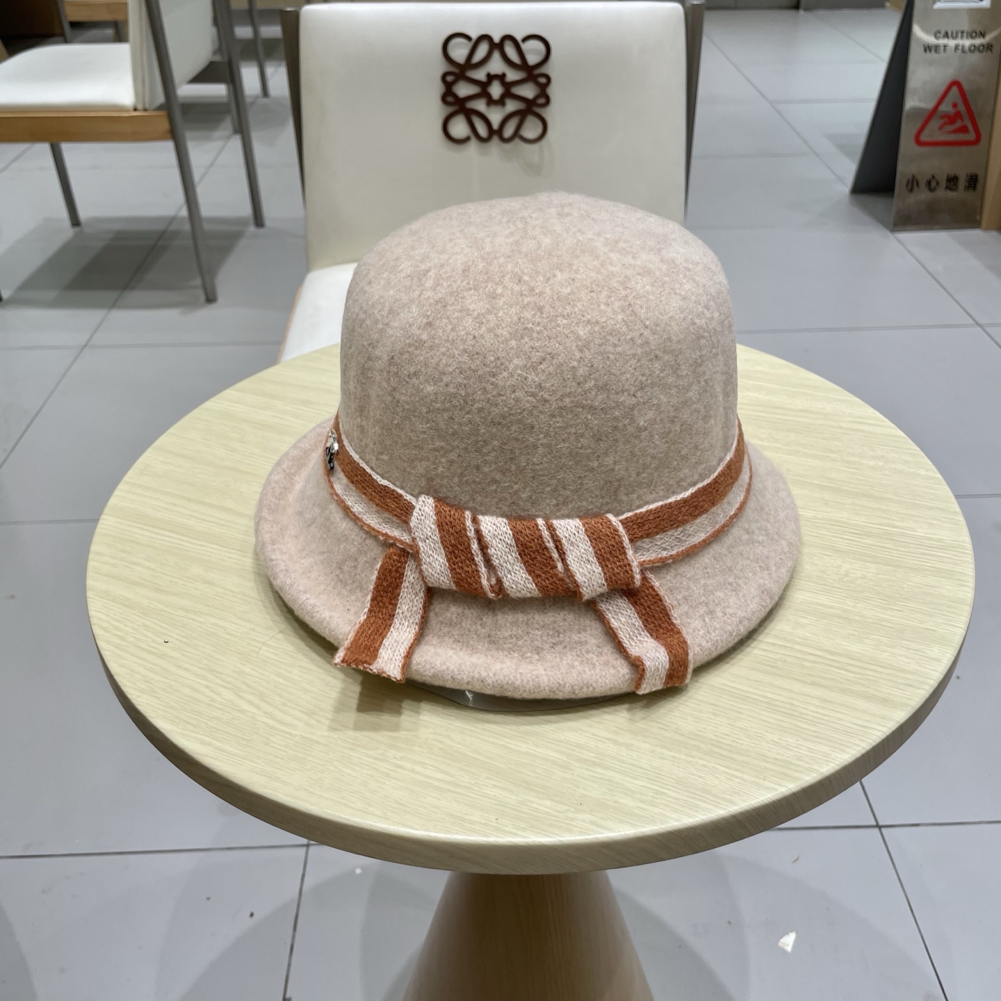  chanel香奈儿燕麦香气 羊毛针织蝴蝶结渔夫帽秋冬条纹织带盆帽