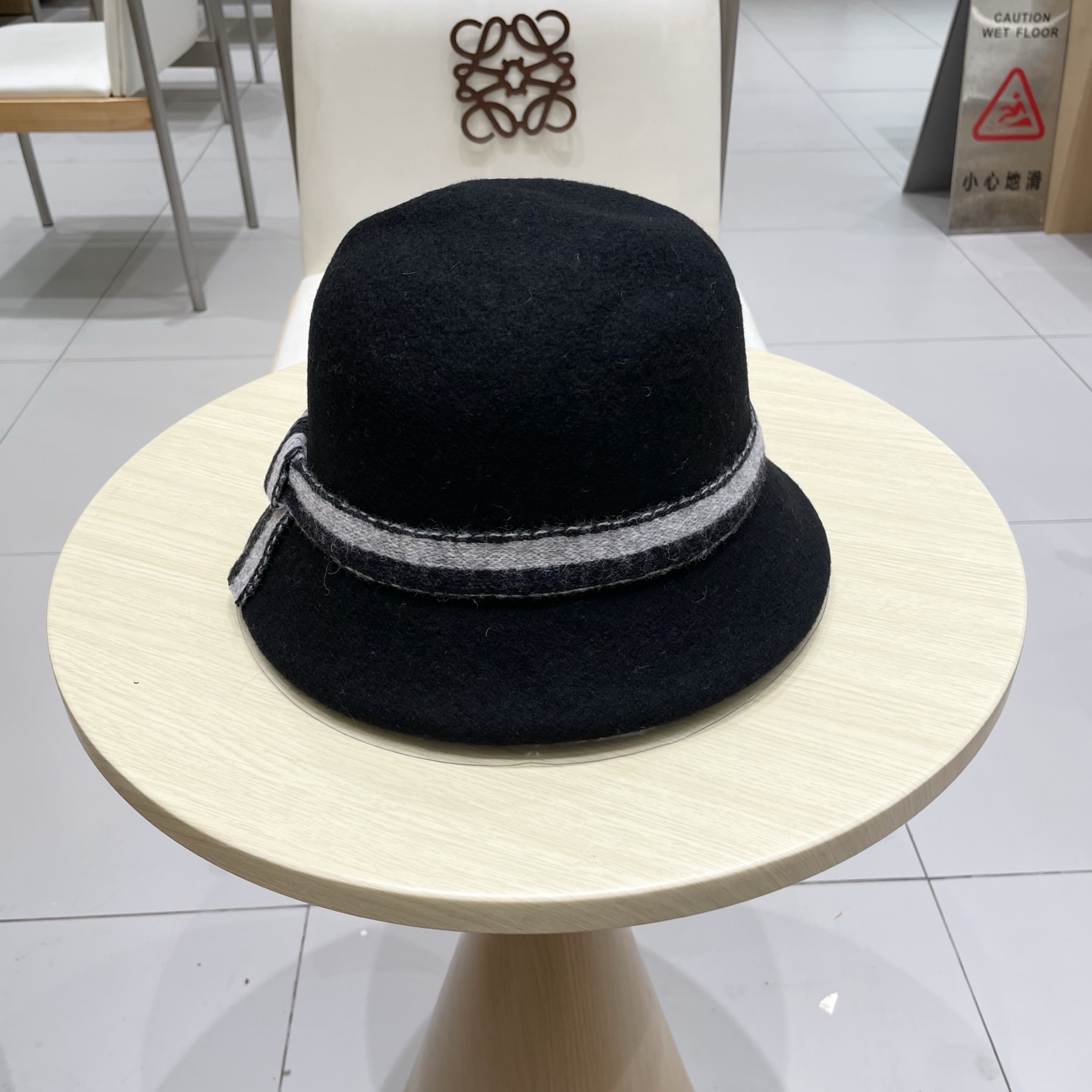  chanel香奈儿燕麦香气 羊毛针织蝴蝶结渔夫帽秋冬条纹织带盆帽