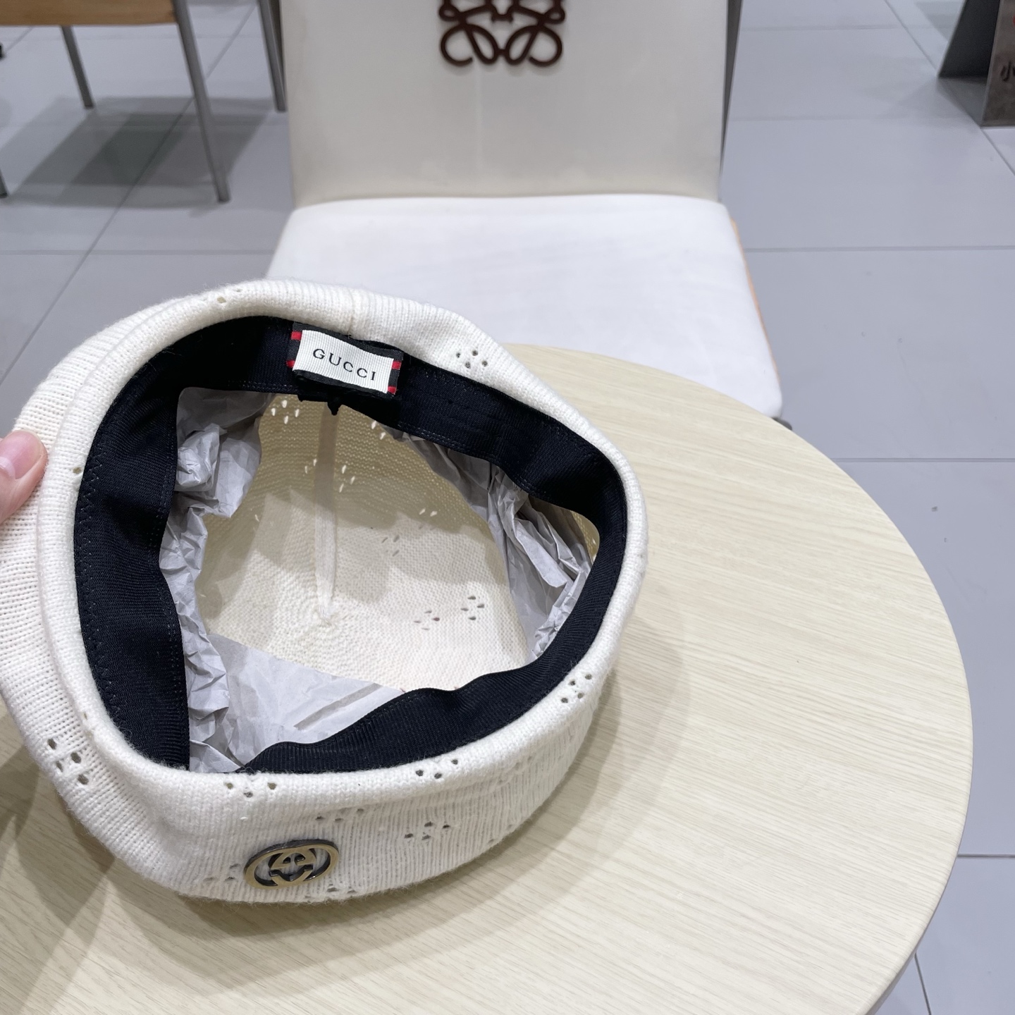  gucci古奇贝雷帽女纯色镂空气质文艺画家帽