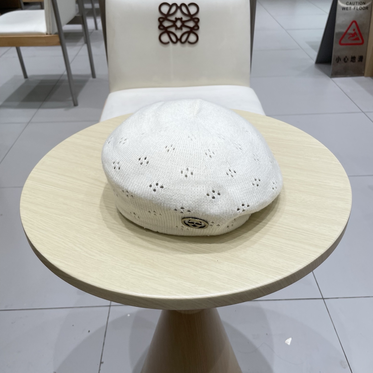  gucci古奇贝雷帽女纯色镂空气质文艺画家帽