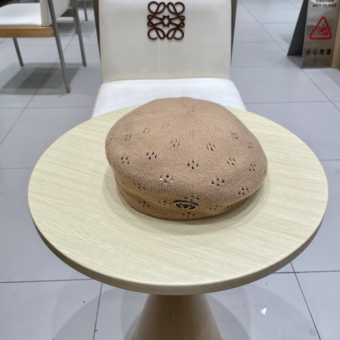  gucci古奇贝雷帽女纯色镂空气质文艺画家帽