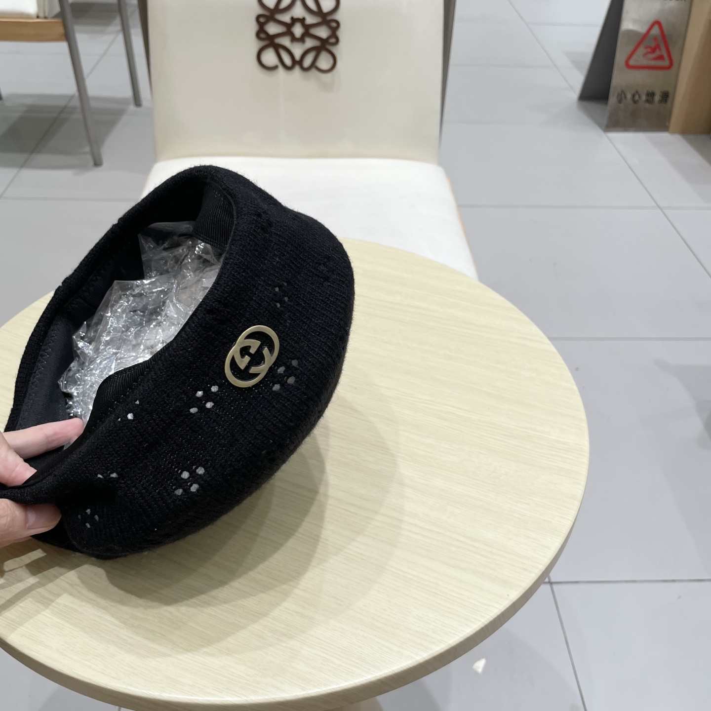  gucci古奇贝雷帽女纯色镂空气质文艺画家帽