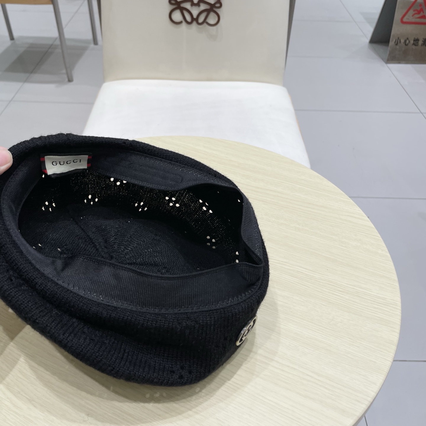  gucci古奇贝雷帽女纯色镂空气质文艺画家帽