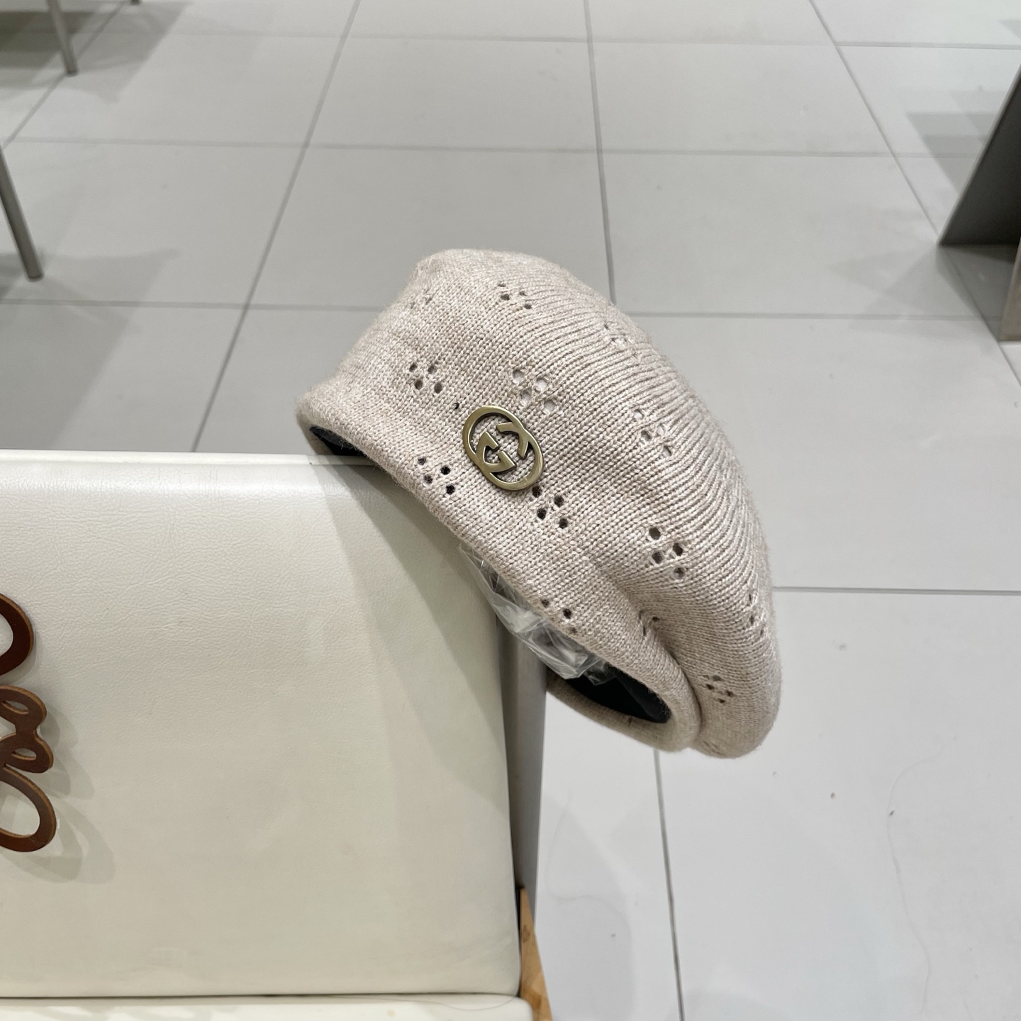  gucci古奇贝雷帽女纯色镂空气质文艺画家帽