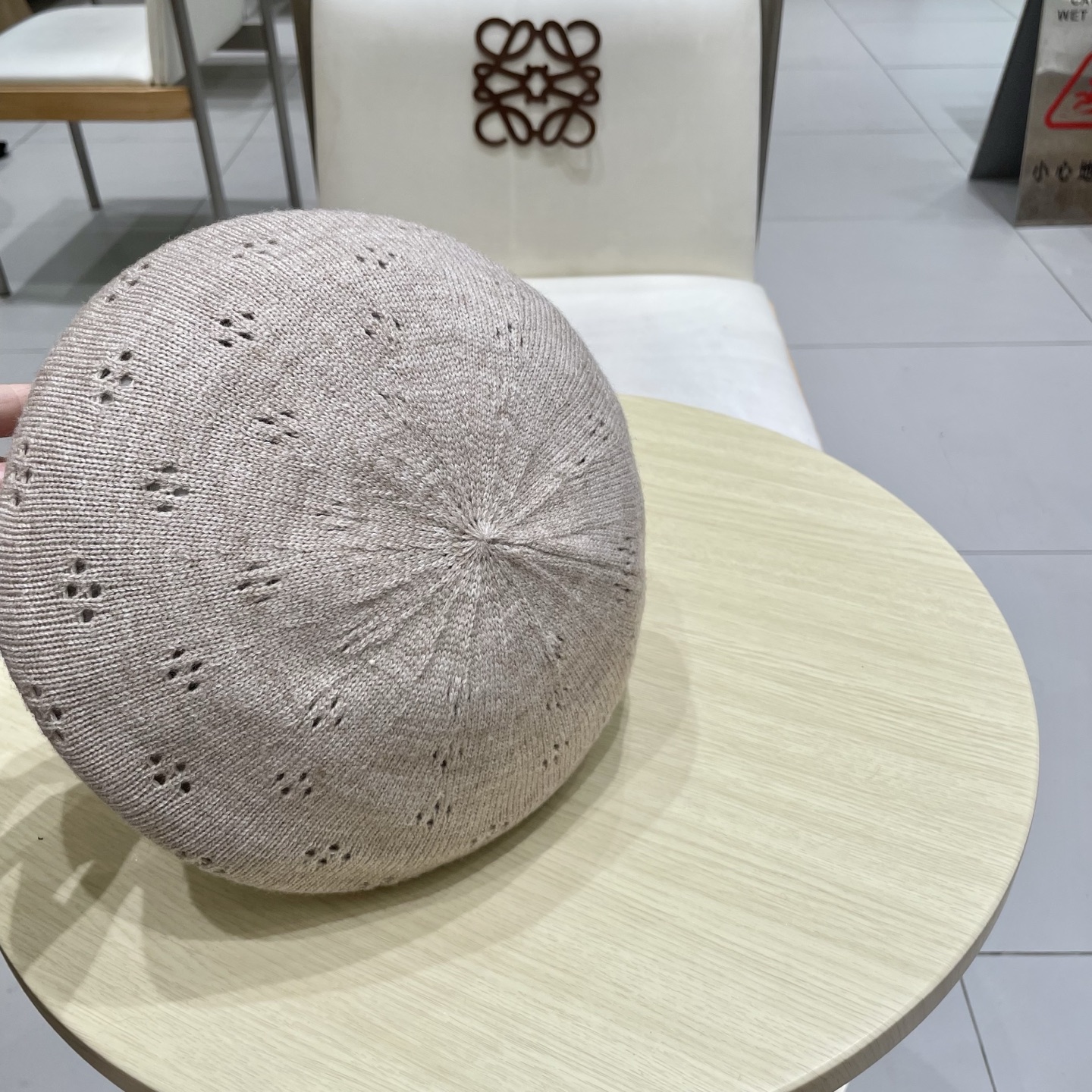  gucci古奇贝雷帽女纯色镂空气质文艺画家帽