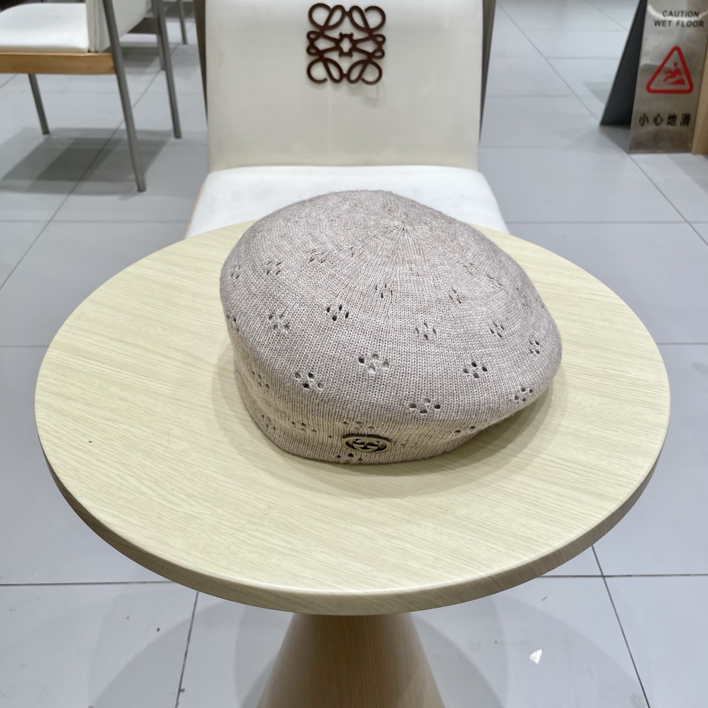  gucci古奇贝雷帽女纯色镂空气质文艺画家帽