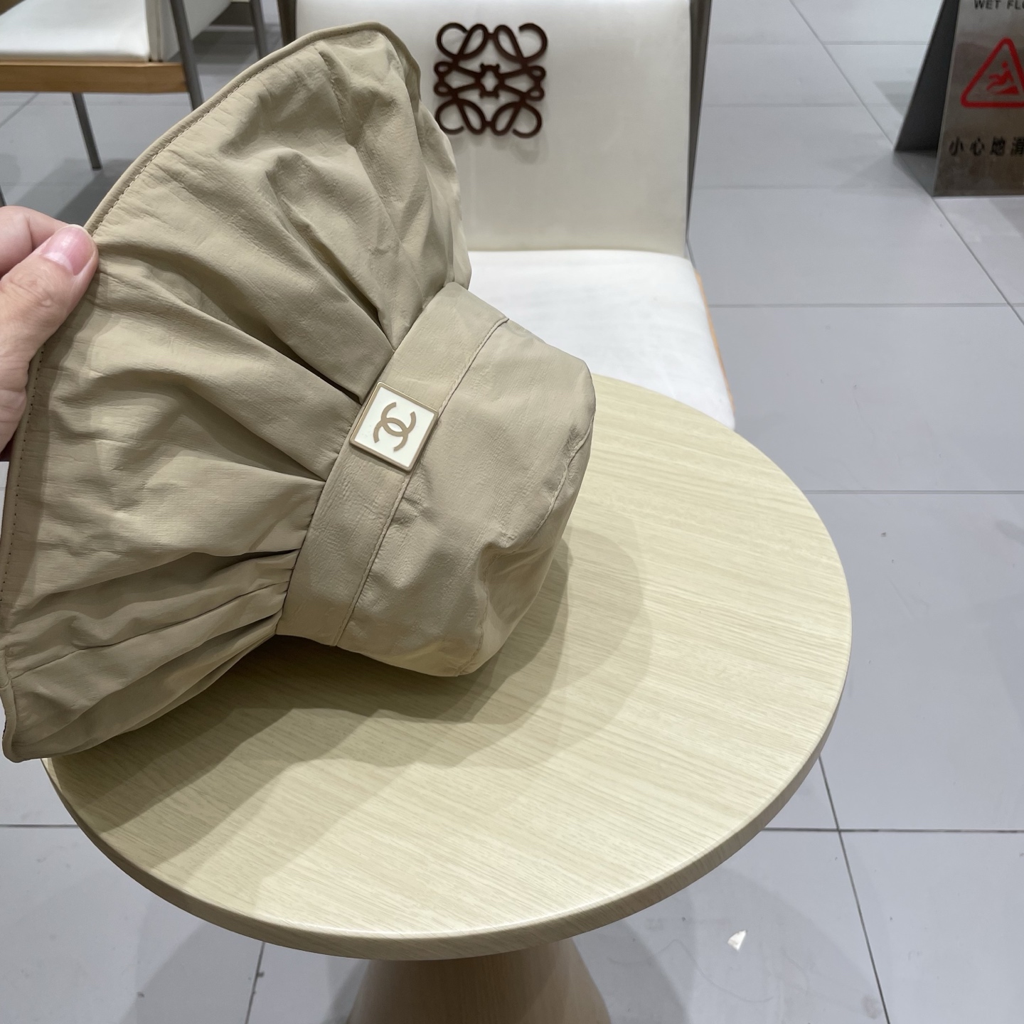  chanel香奈儿彩胶防晒遮阳帽女夏季大帽檐遮脸防紫外线渔夫帽子薄款速干太阳帽