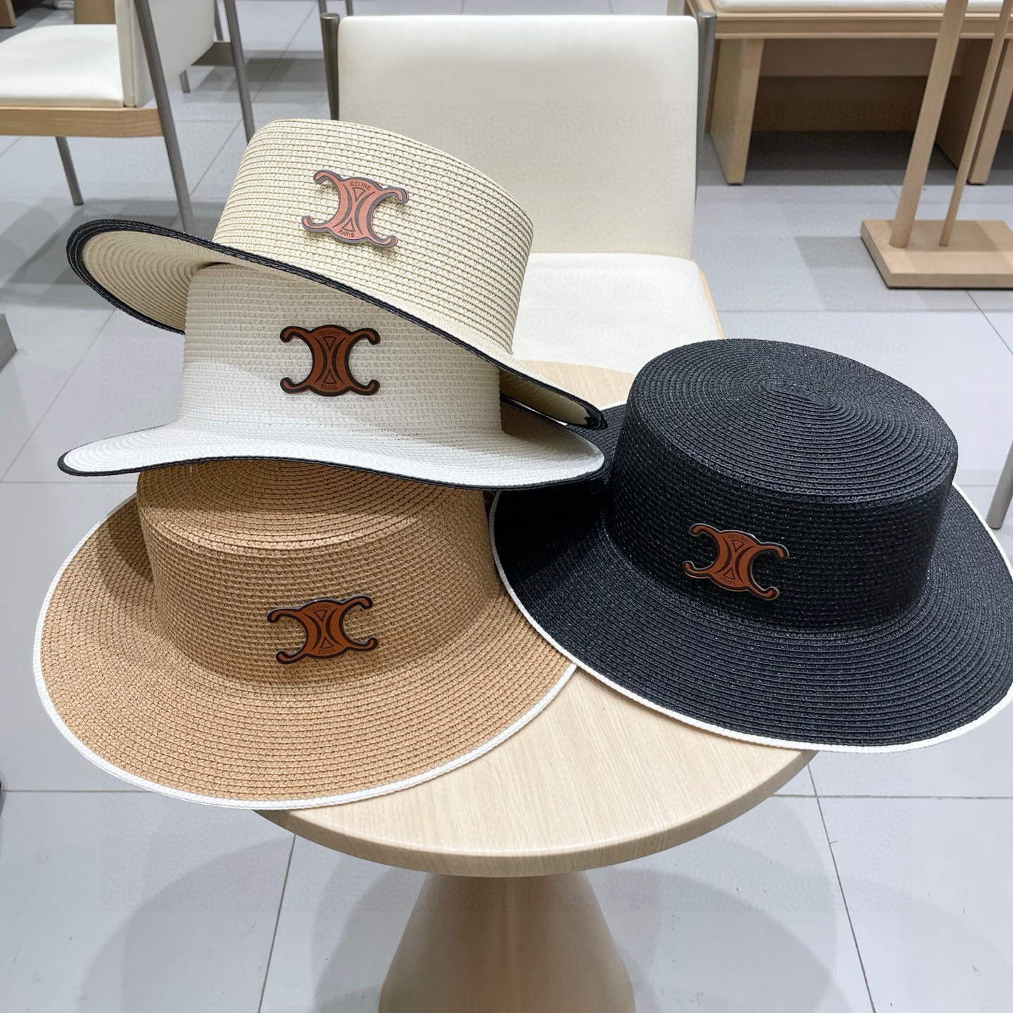  塞琳celien新款草帽，平顶礼帽，头围57cm