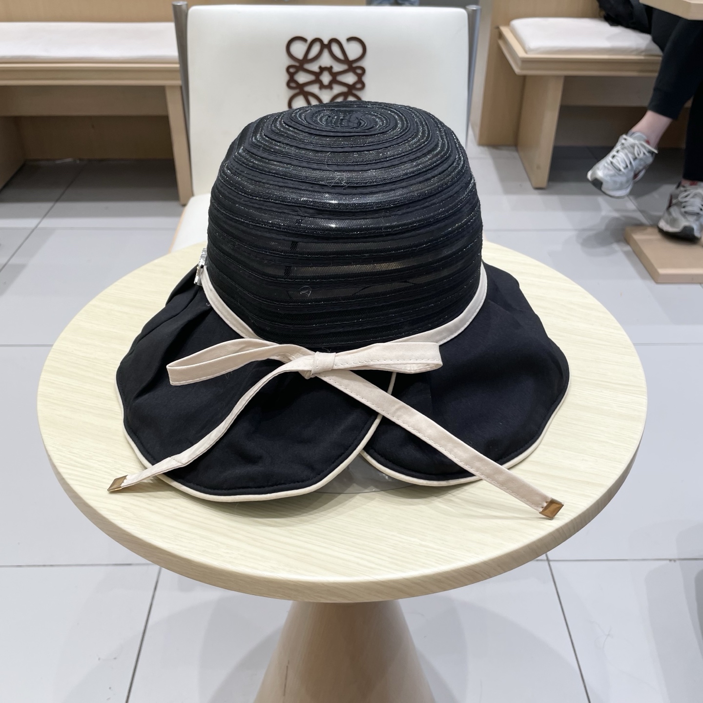  chanel香奈儿帽子女欧美时尚条纹渔夫帽大帽檐遮阳帽外贸太阳帽夏