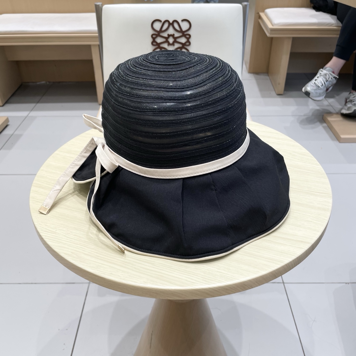  chanel香奈儿帽子女欧美时尚条纹渔夫帽大帽檐遮阳帽外贸太阳帽夏