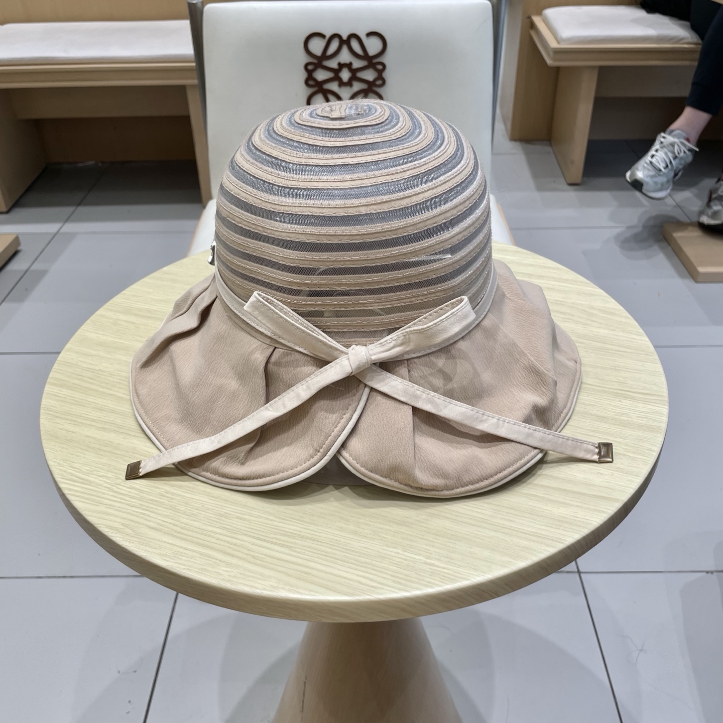  chanel香奈儿帽子女欧美时尚条纹渔夫帽大帽檐遮阳帽外贸太阳帽夏