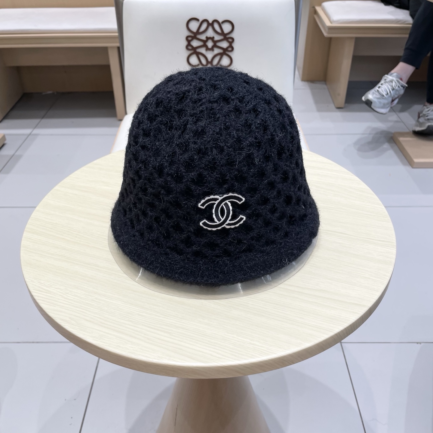 chanel香奈儿双面可戴针织渔夫帽子女秋冬季保暖护耳纯色百搭盆帽显脸小水桶帽