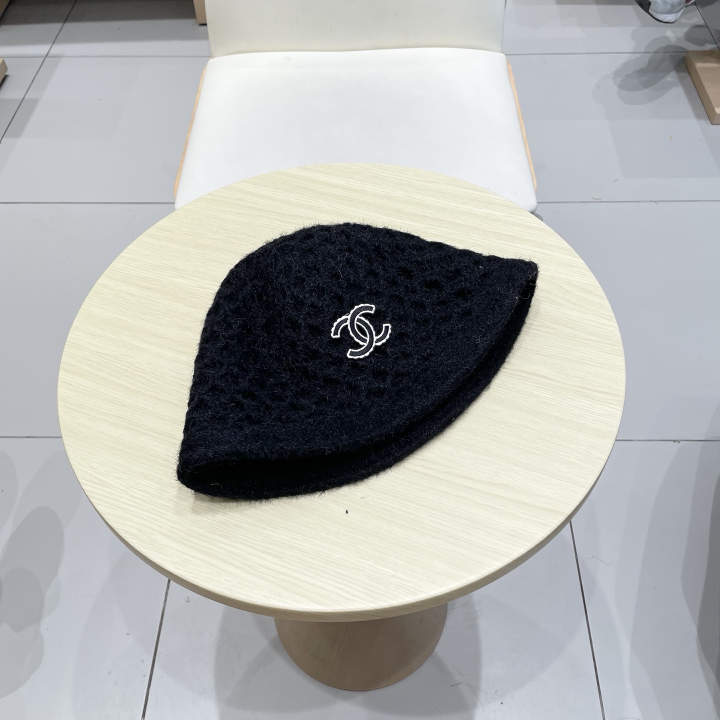 chanel香奈儿双面可戴针织渔夫帽子女秋冬季保暖护耳纯色百搭盆帽显脸小水桶帽