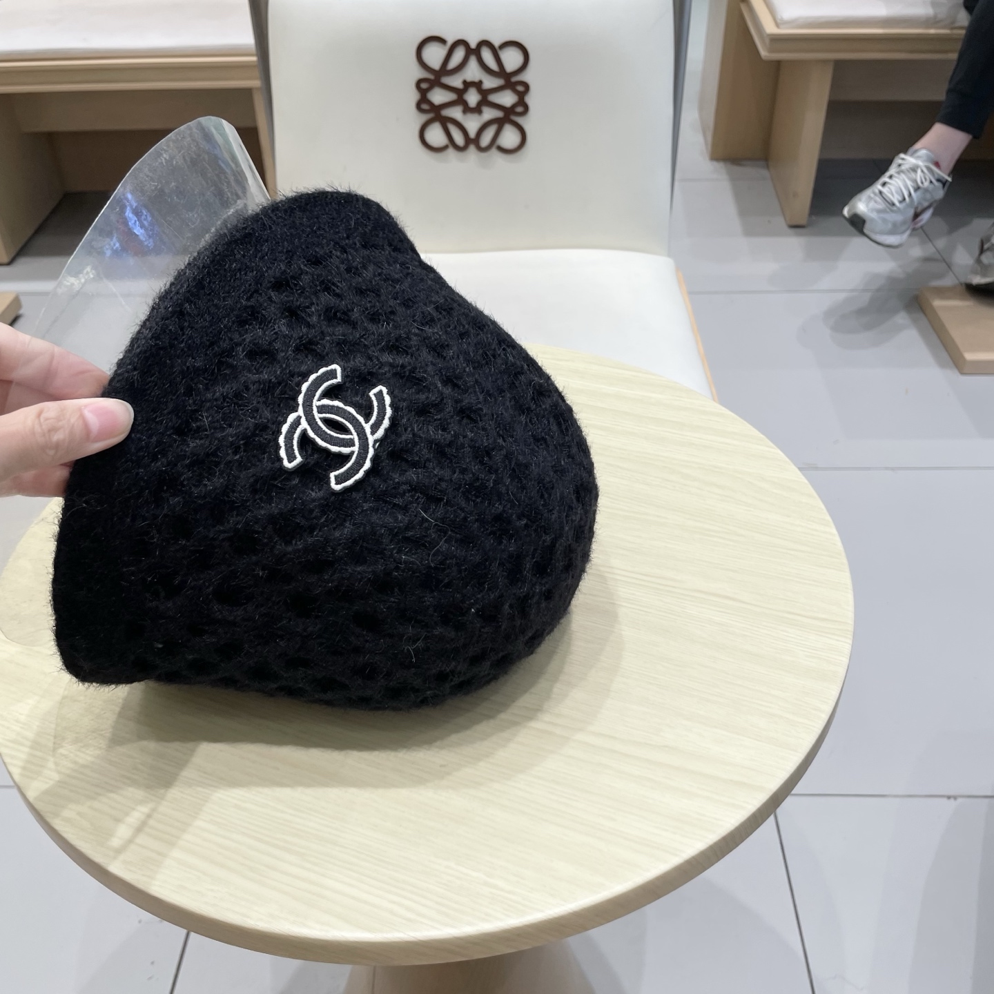 chanel香奈儿双面可戴针织渔夫帽子女秋冬季保暖护耳纯色百搭盆帽显脸小水桶帽