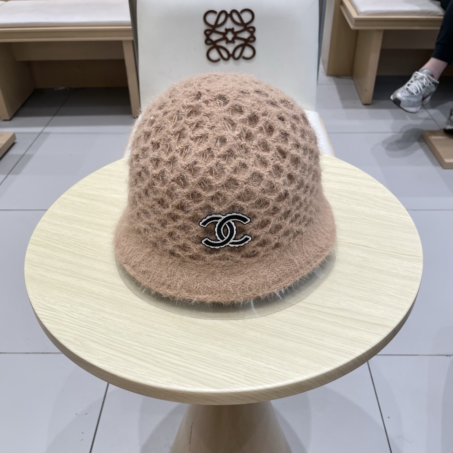 chanel香奈儿双面可戴针织渔夫帽子女秋冬季保暖护耳纯色百搭盆帽显脸小水桶帽