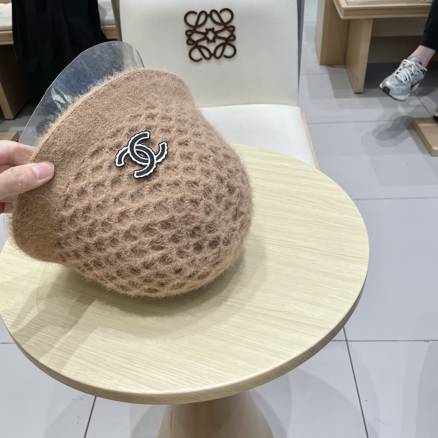 chanel香奈儿双面可戴针织渔夫帽子女秋冬季保暖护耳纯色百搭盆帽显脸小水桶帽