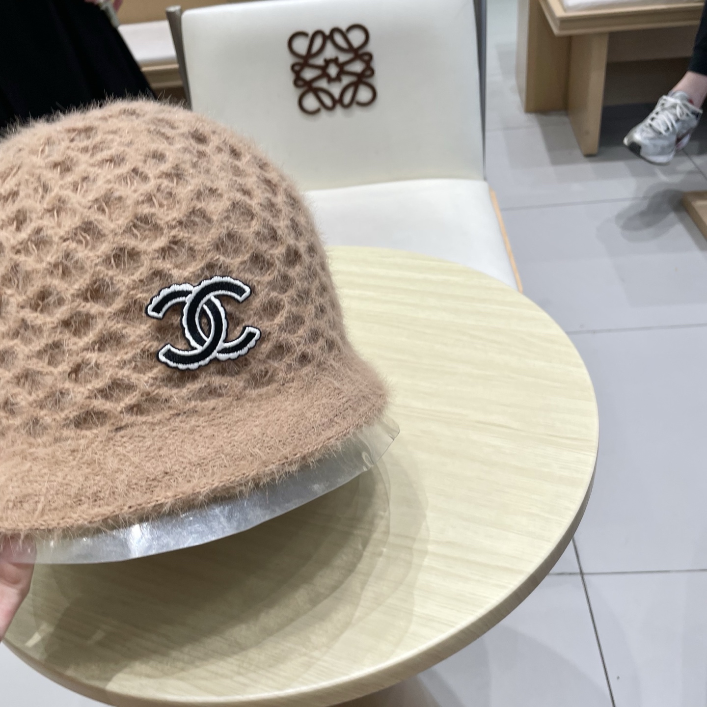 chanel香奈儿双面可戴针织渔夫帽子女秋冬季保暖护耳纯色百搭盆帽显脸小水桶帽