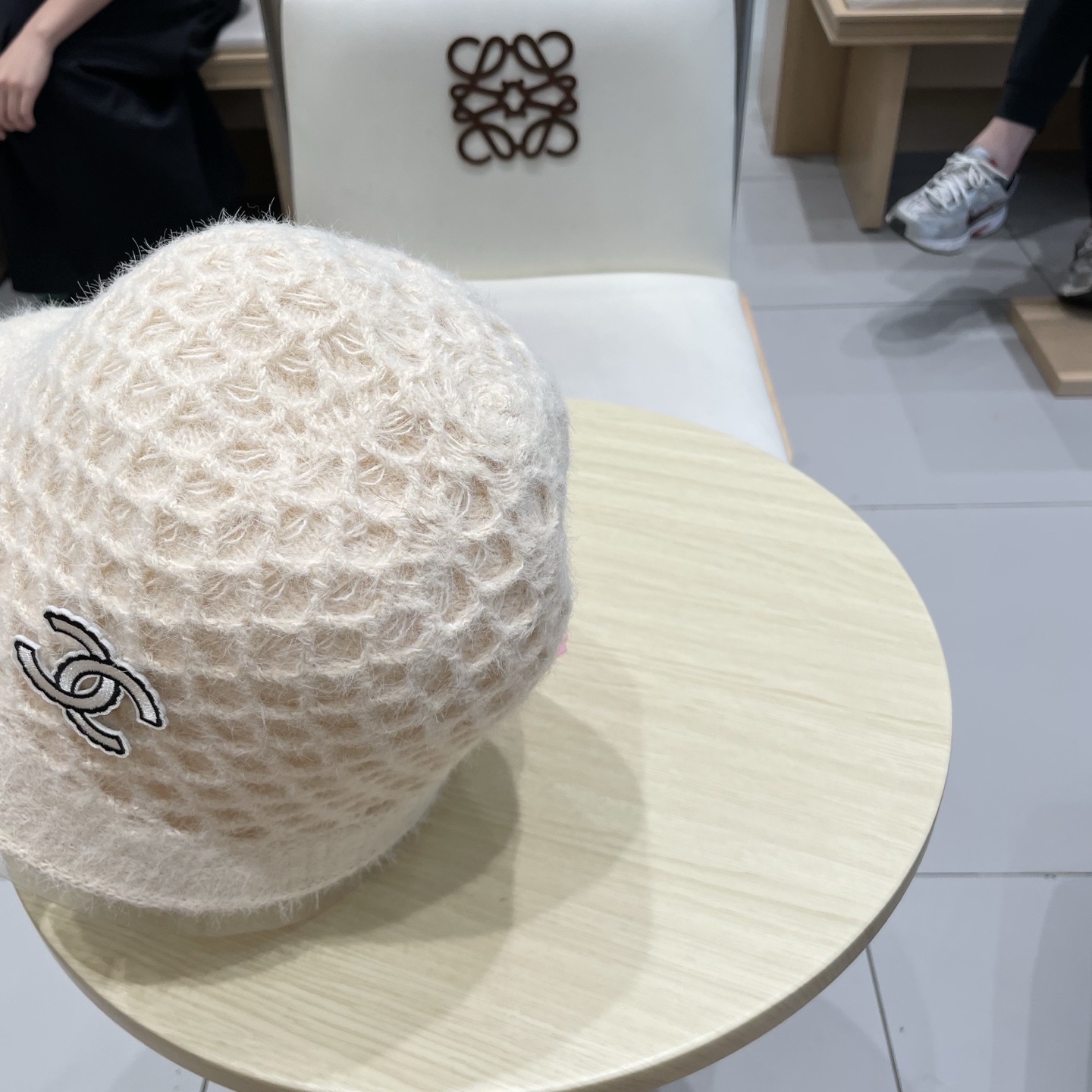 chanel香奈儿双面可戴针织渔夫帽子女秋冬季保暖护耳纯色百搭盆帽显脸小水桶帽