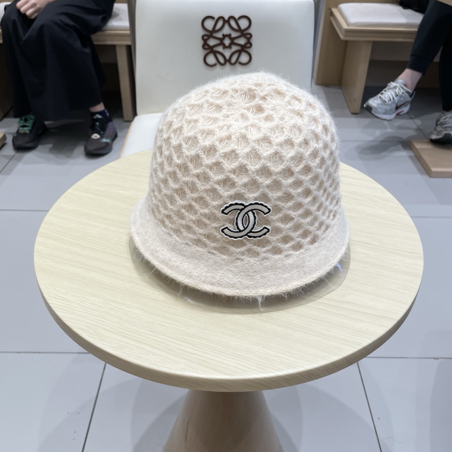 chanel香奈儿双面可戴针织渔夫帽子女秋冬季保暖护耳纯色百搭盆帽显脸小水桶帽