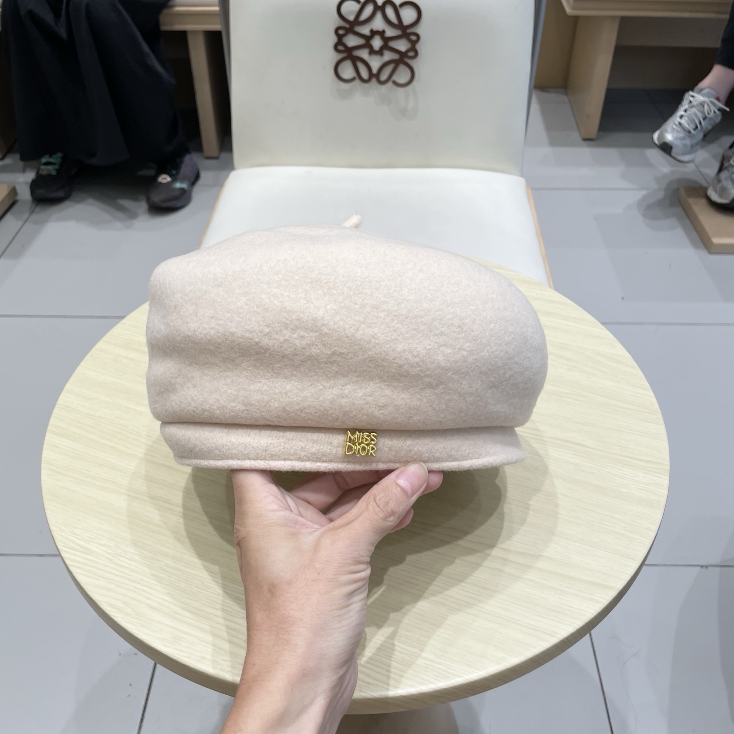  DIOR迪奥秋冬季羊毛呢贝雷帽女2025新款高品质大头围灰色百搭画家帽显脸小