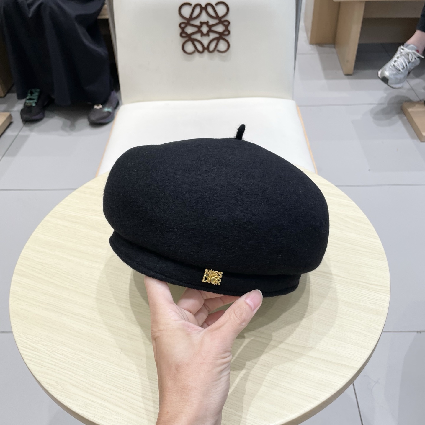  DIOR迪奥秋冬季羊毛呢贝雷帽女2025新款高品质大头围灰色百搭画家帽显脸小