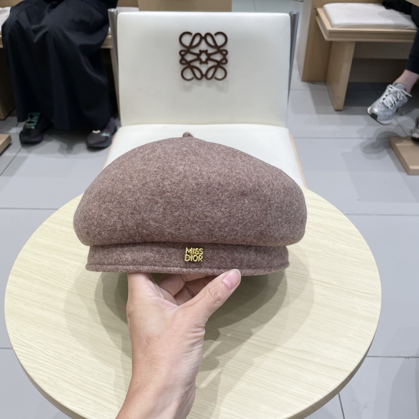  DIOR迪奥秋冬季羊毛呢贝雷帽女2025新款高品质大头围灰色百搭画家帽显脸小