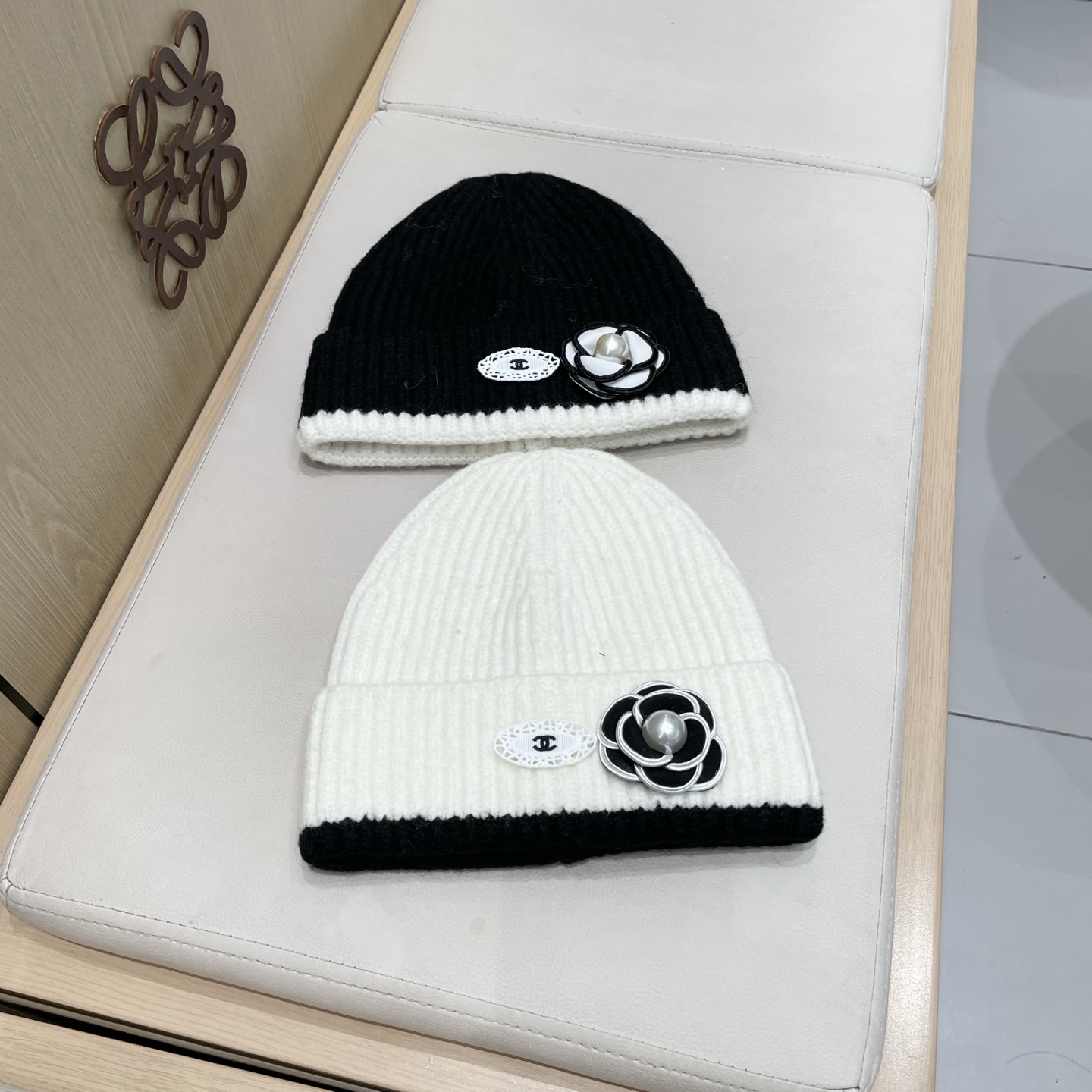  Chanel香奈儿新款山茶花针织毛线帽